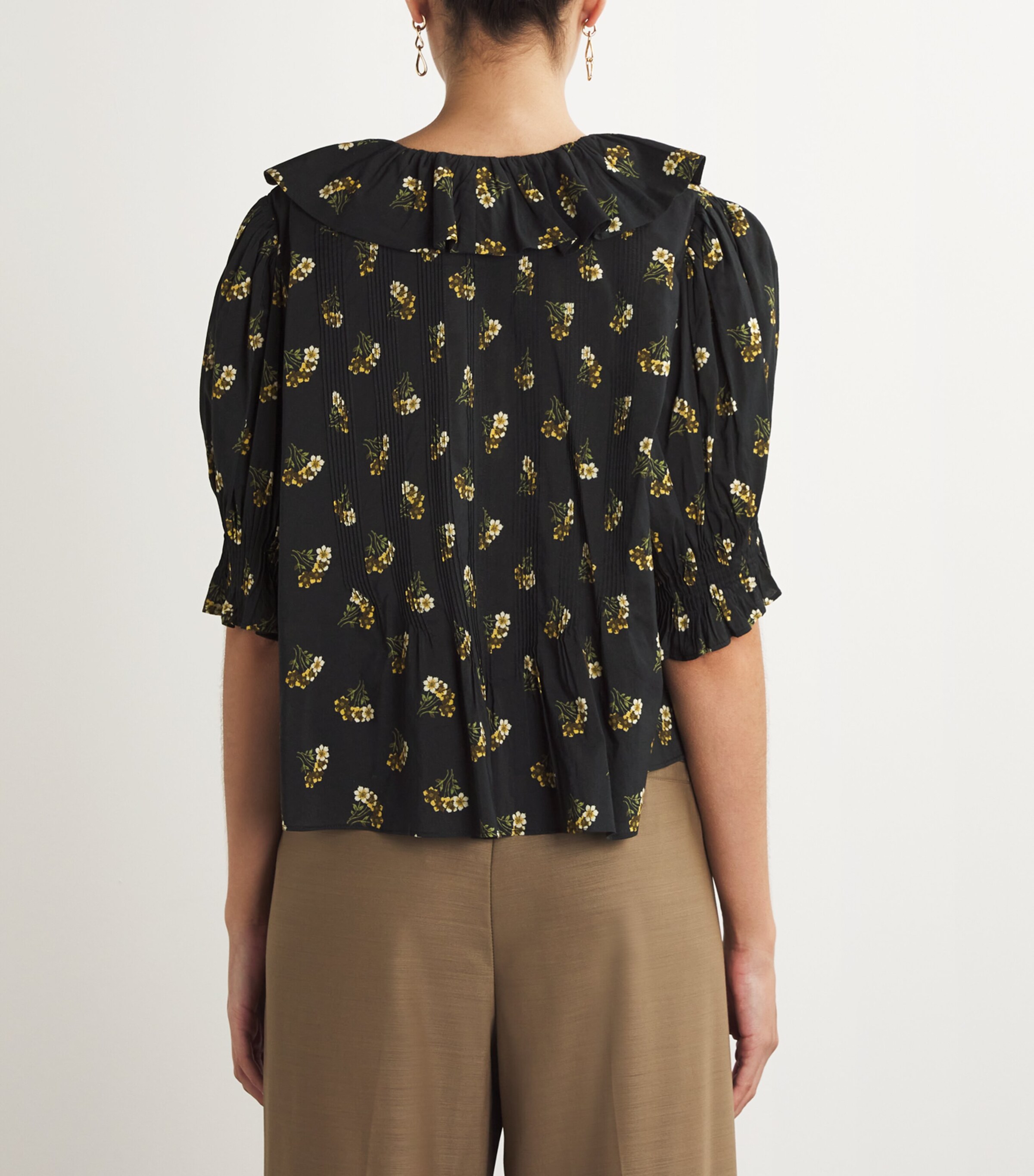 DÔEN Womens Buttercup Bouquet Ruffled Henry Blouse Buttercup Bouquet Image 4