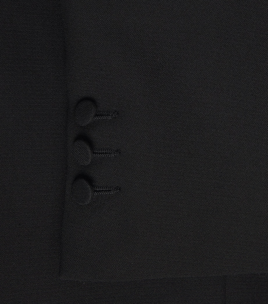 Satin-Collar Blazer BLACK Image 5
