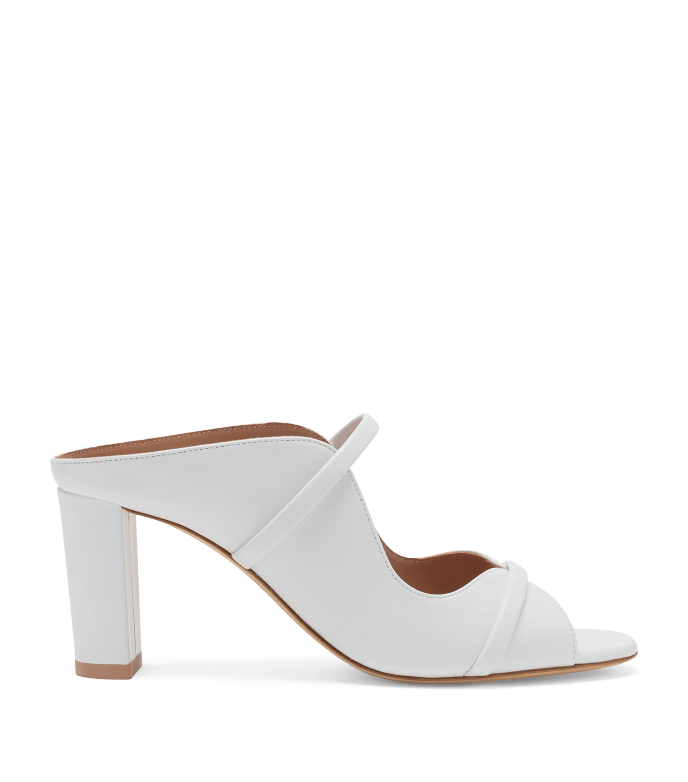 Malone Souliers Leather Norah Heeled Sandals 70 White Image 1