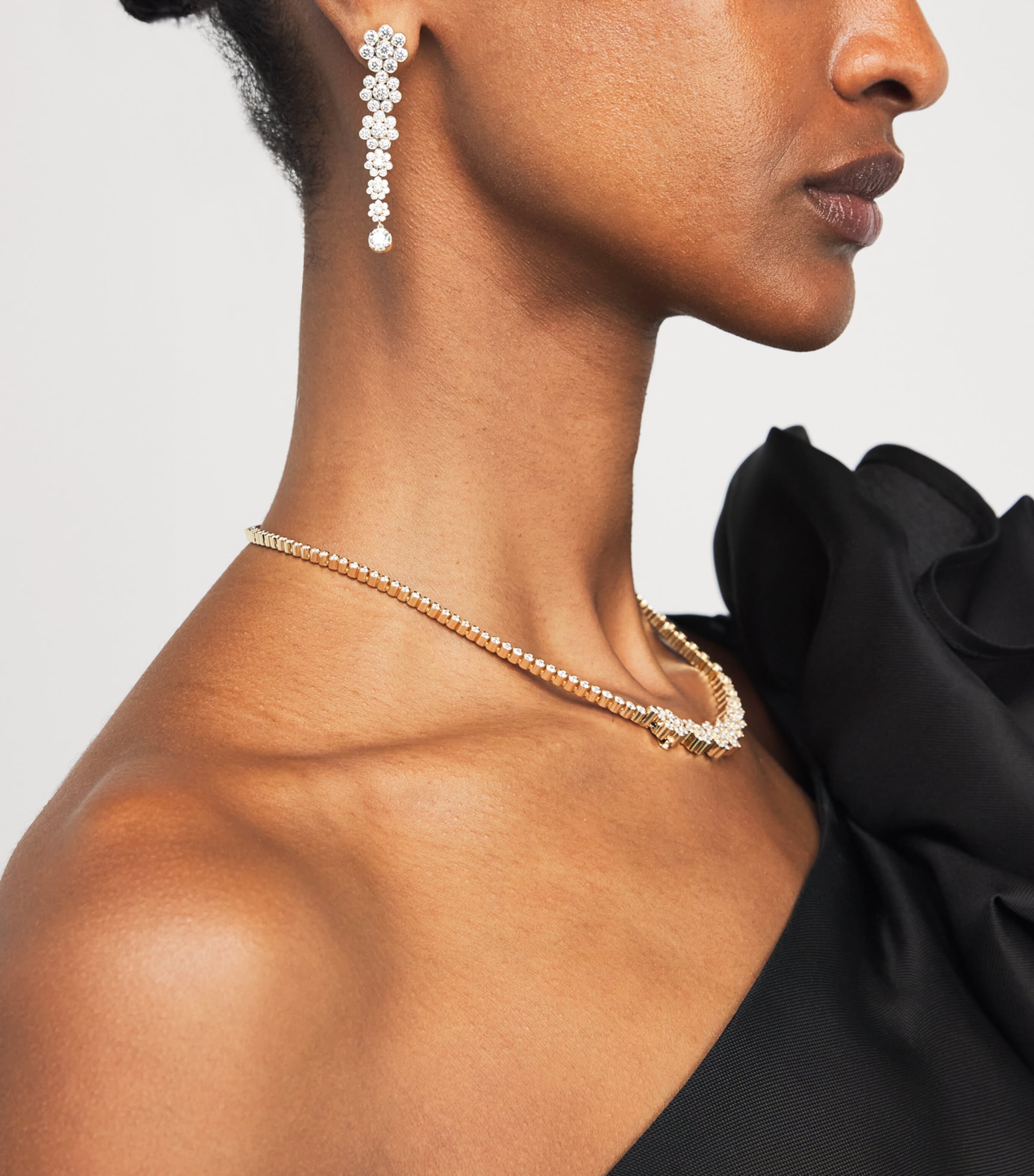 Yellow Gold and Diamond Fontaine de Fleurs Earrings YELLOW GOLD Image 5