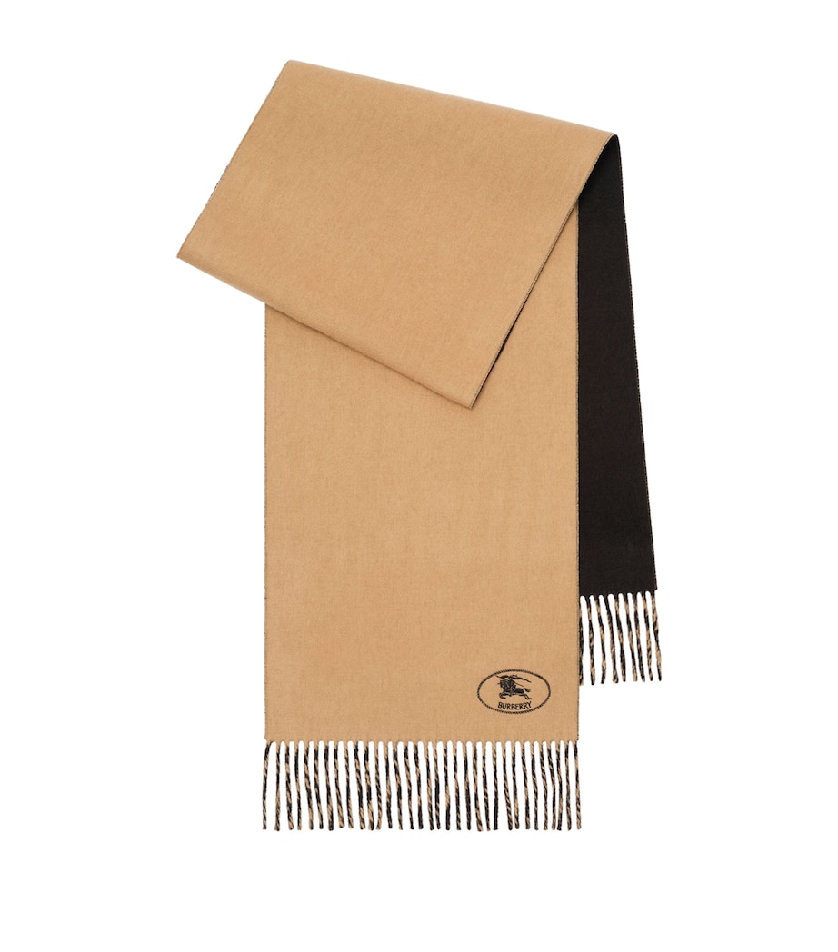 Burberry Cashmere Reversible Scarf Camel/black Image 1