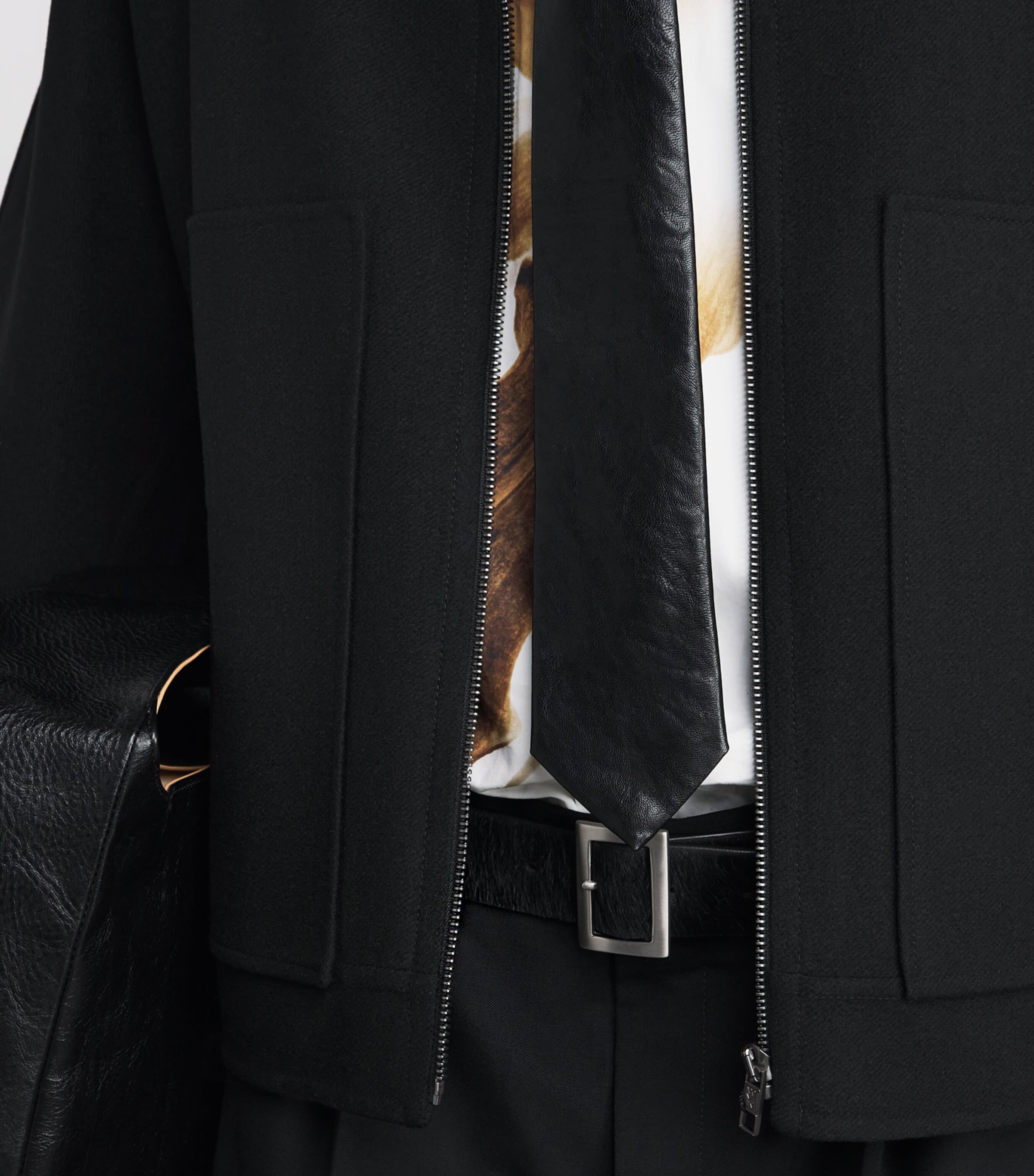 Wooyoungmi Black Wool-Blend High-Neck Zip-Up | Harrods US