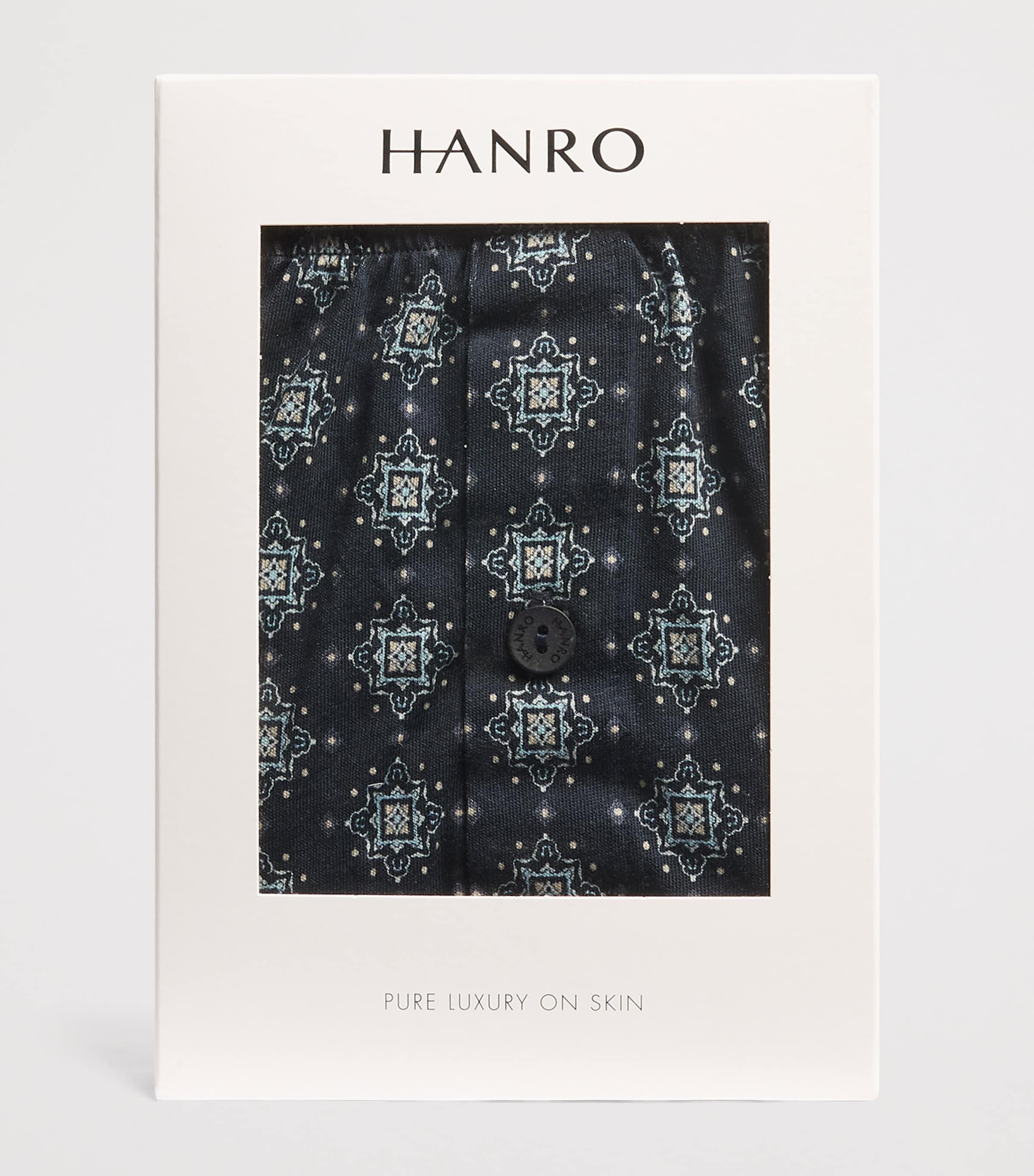 Hanro Mens Cotton Boxer Shorts Celestial Image 4