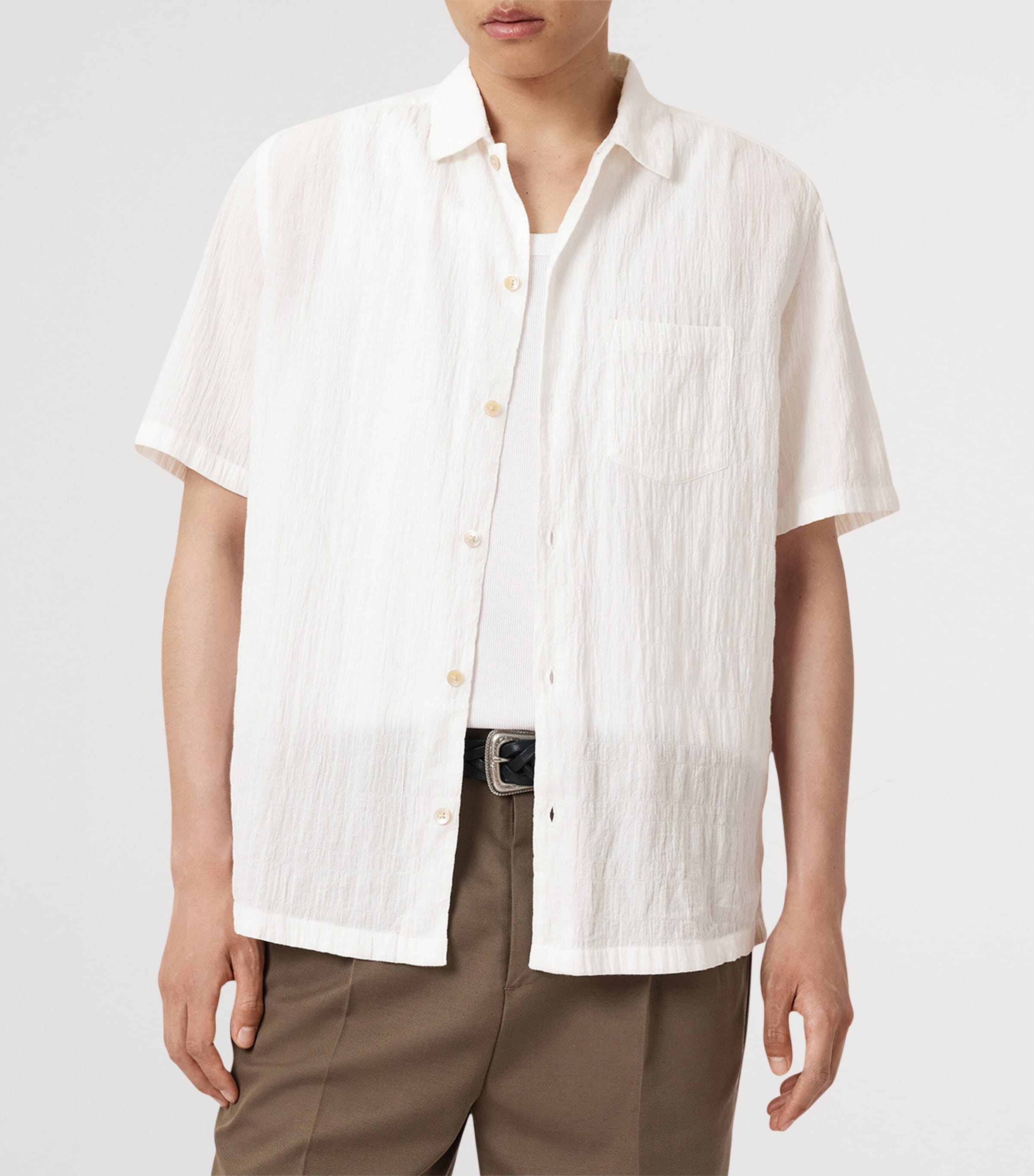 Organic Cotton-Blend Walton Shirt OFF WHITE Image 4