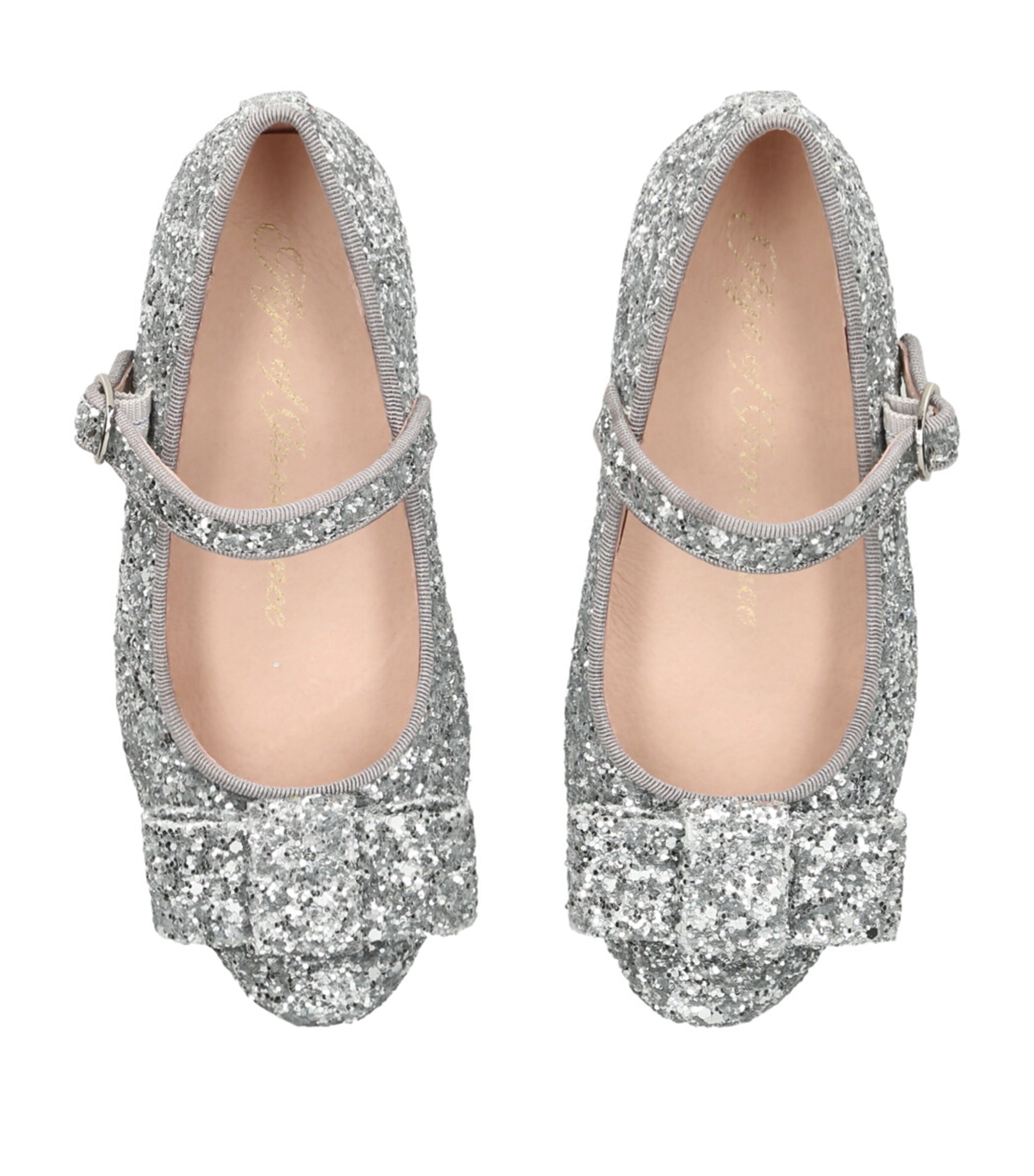 Age of Innocence Leather Glitter Ellen Ballet Flats Silver Image 4