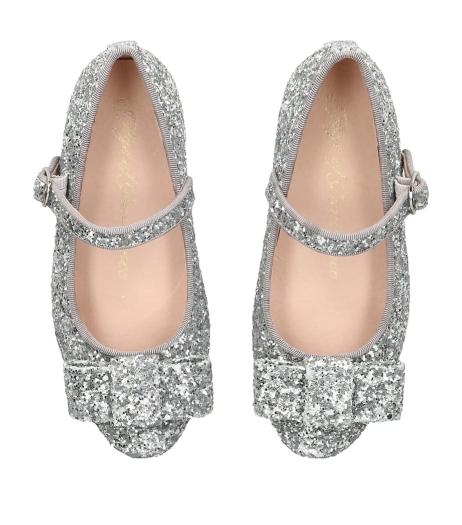 Age of Innocence Leather Glitter Ellen Ballet Flats Silver Image 4