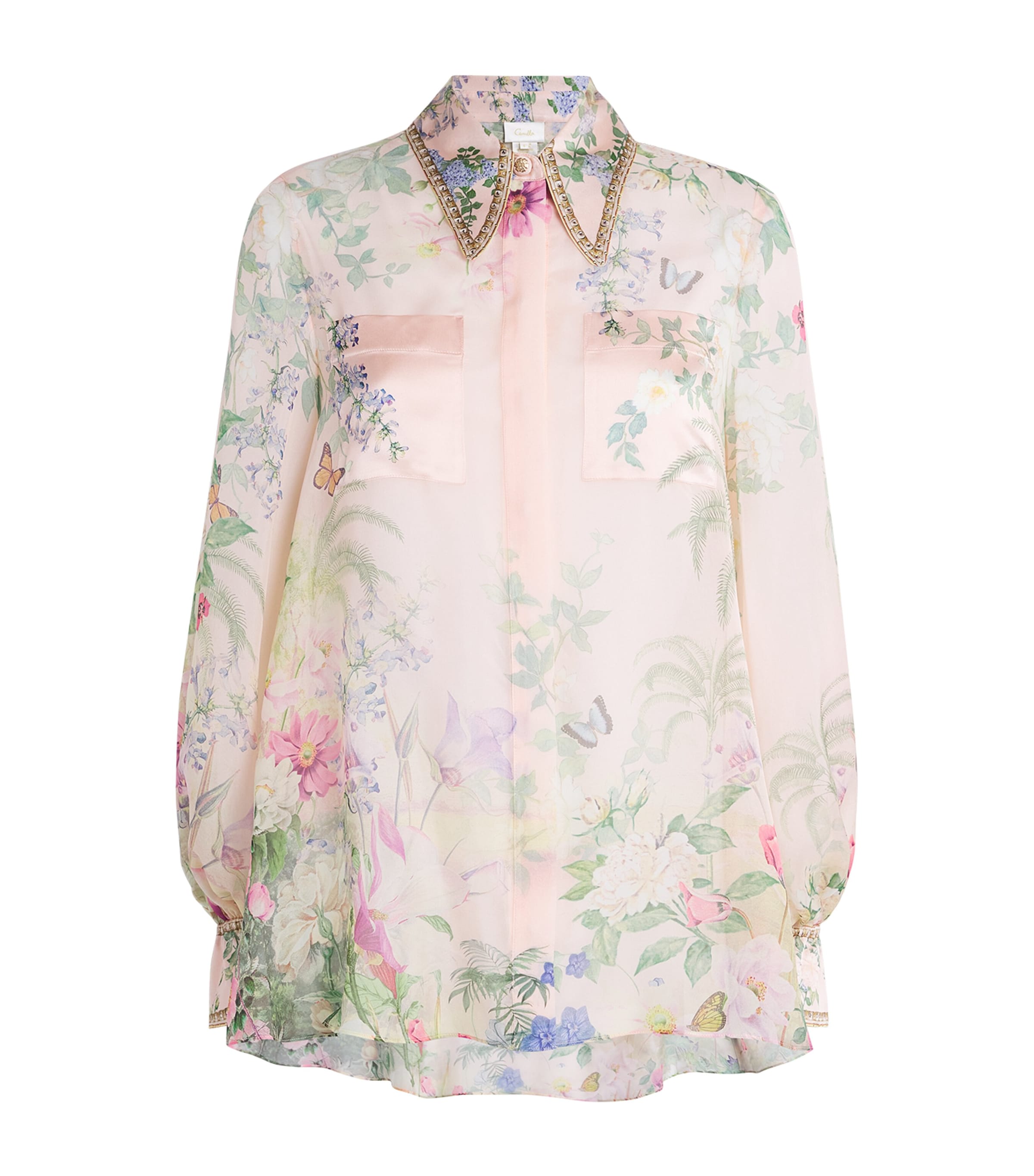 Shop Camilla Silk Palacio Playground Blouse In Pink