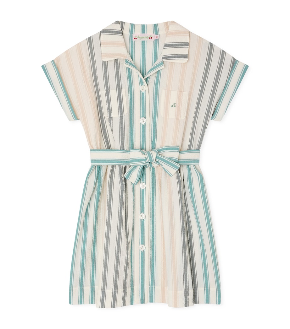 Bonpoint Cotton Stripe Shirt Dress (10-14 Years) Ra Multicolore Image 1