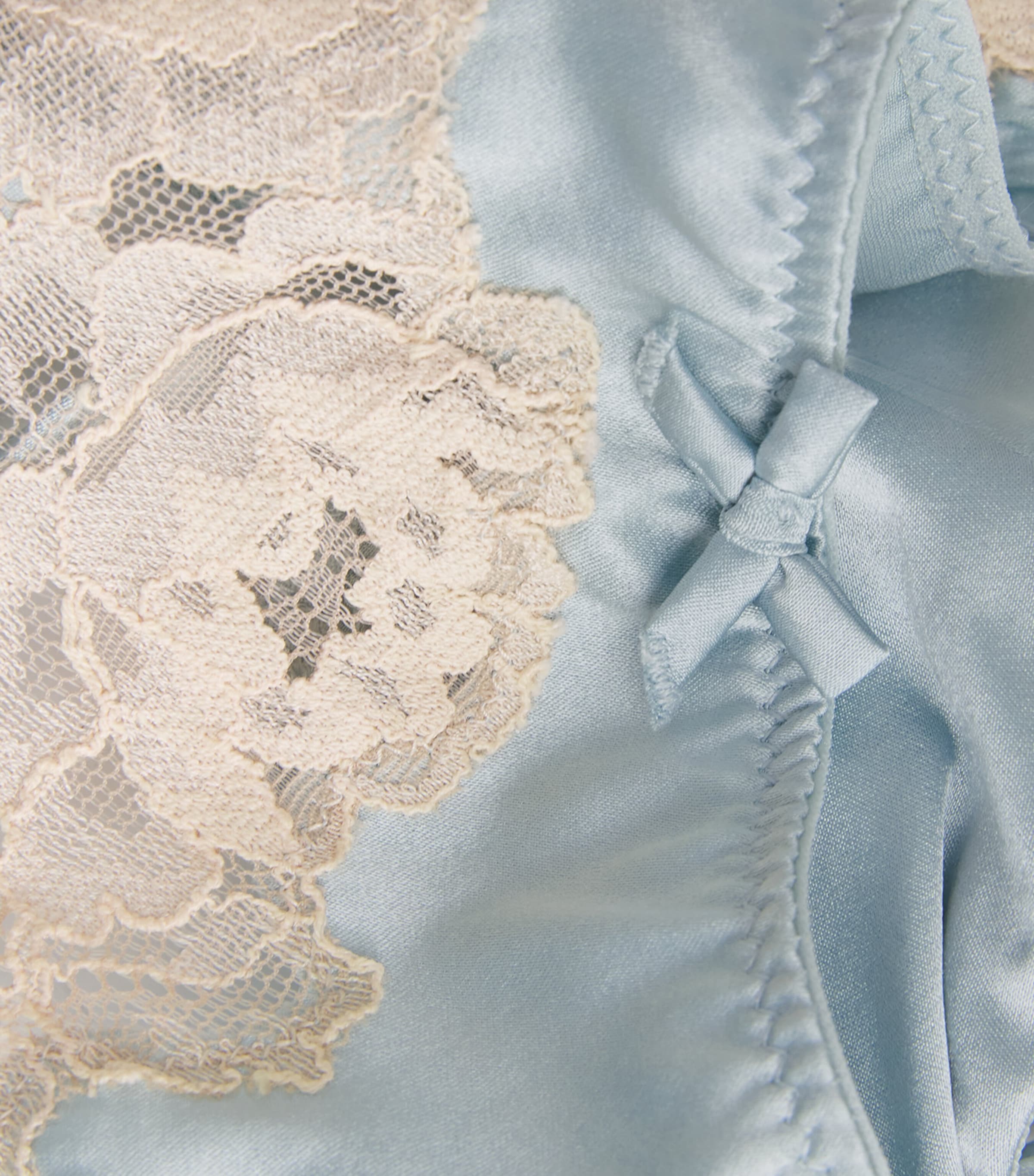 Fleur Du Mal Womens Silk Lace-Detail Juliet Thong Frosted Mint Image 4