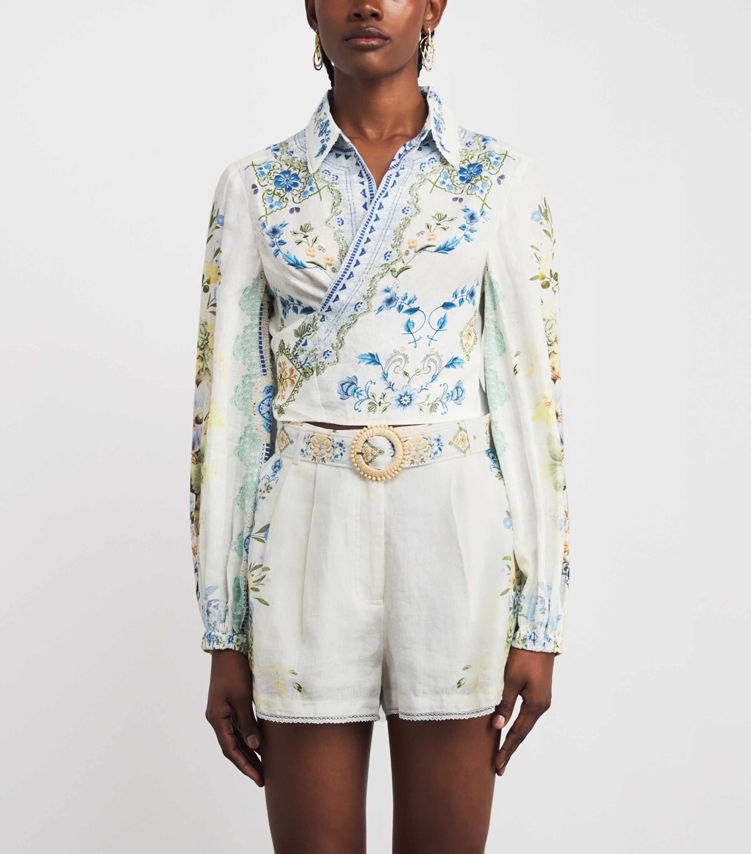 Linen Homespun Wrap Shirt MY HOMESPUN HRT HMHR Image 3