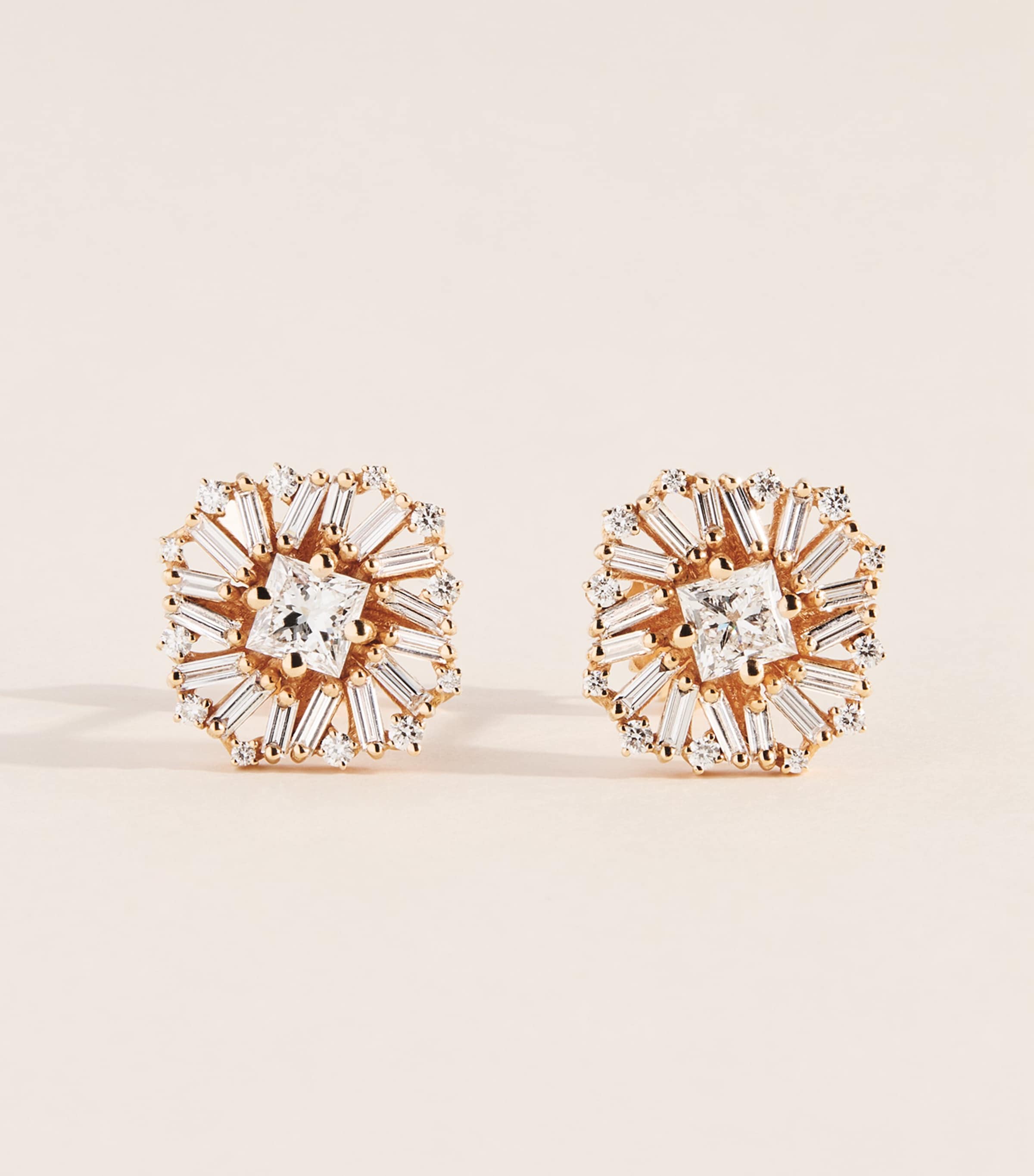 Suzanne Kalan Rose Gold and Diamond Flower Stud Earrings Rg/wd Image 1