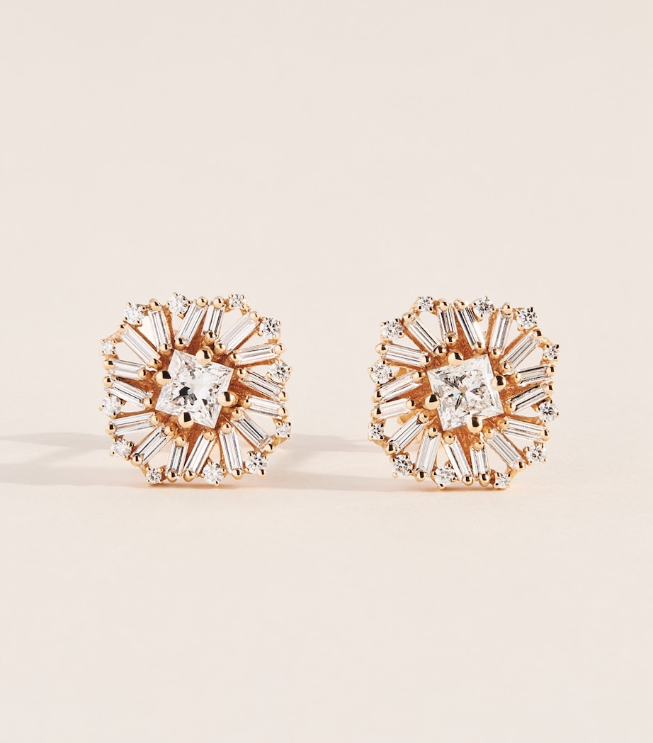 Suzanne Kalan Rose Gold and Diamond Flower Stud Earrings Rg/wd Image 1