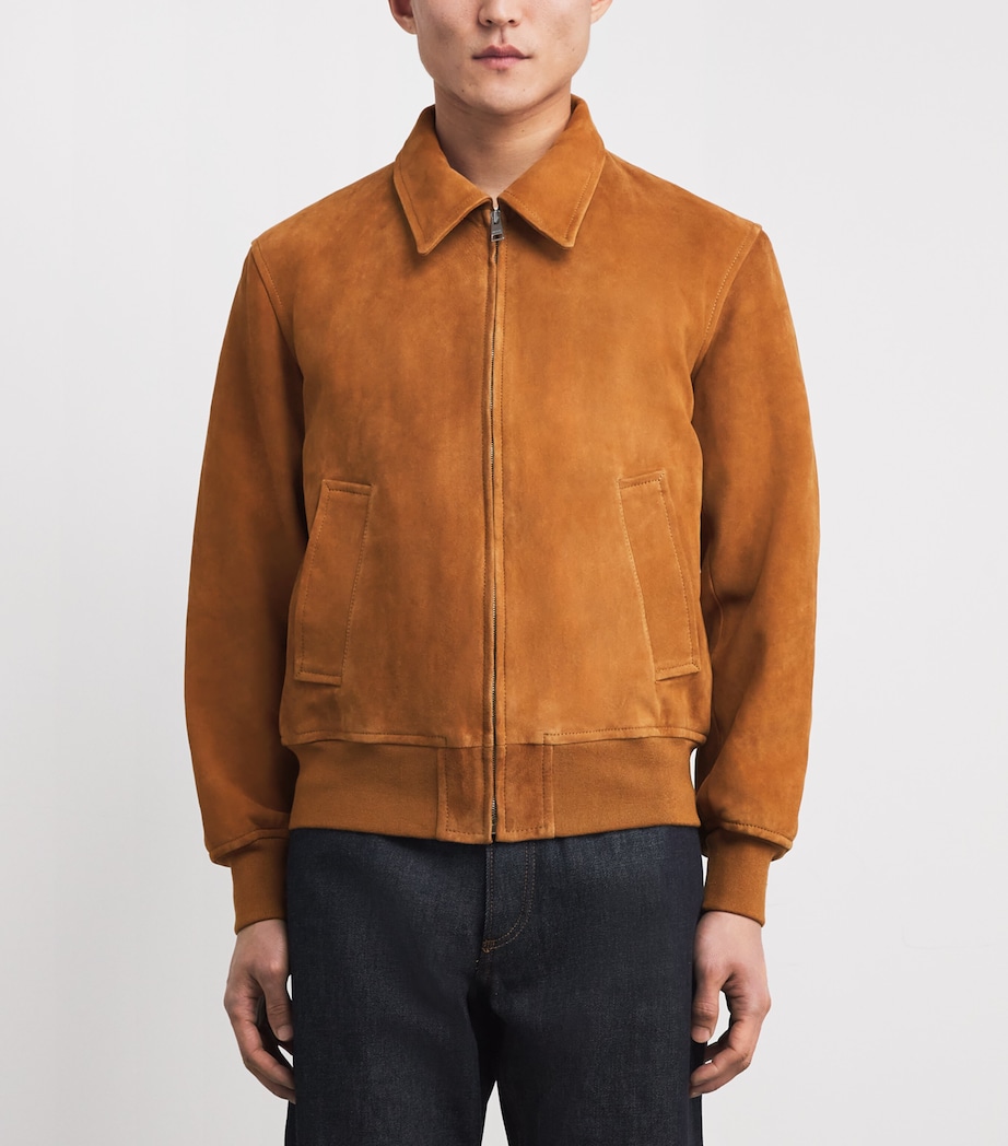 Suede Bomber Jacket COGNAC Image 3