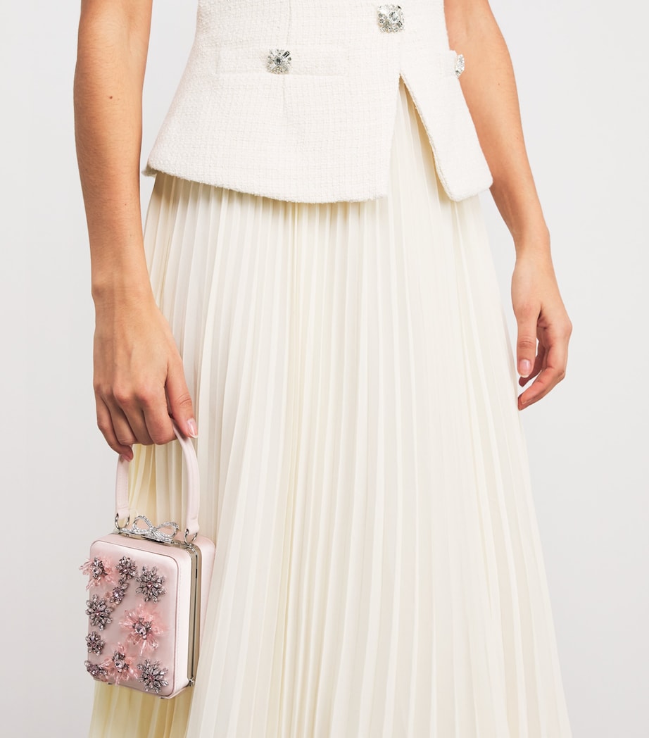 Bouclé Chiffon Midi Dress CREAM Image 4