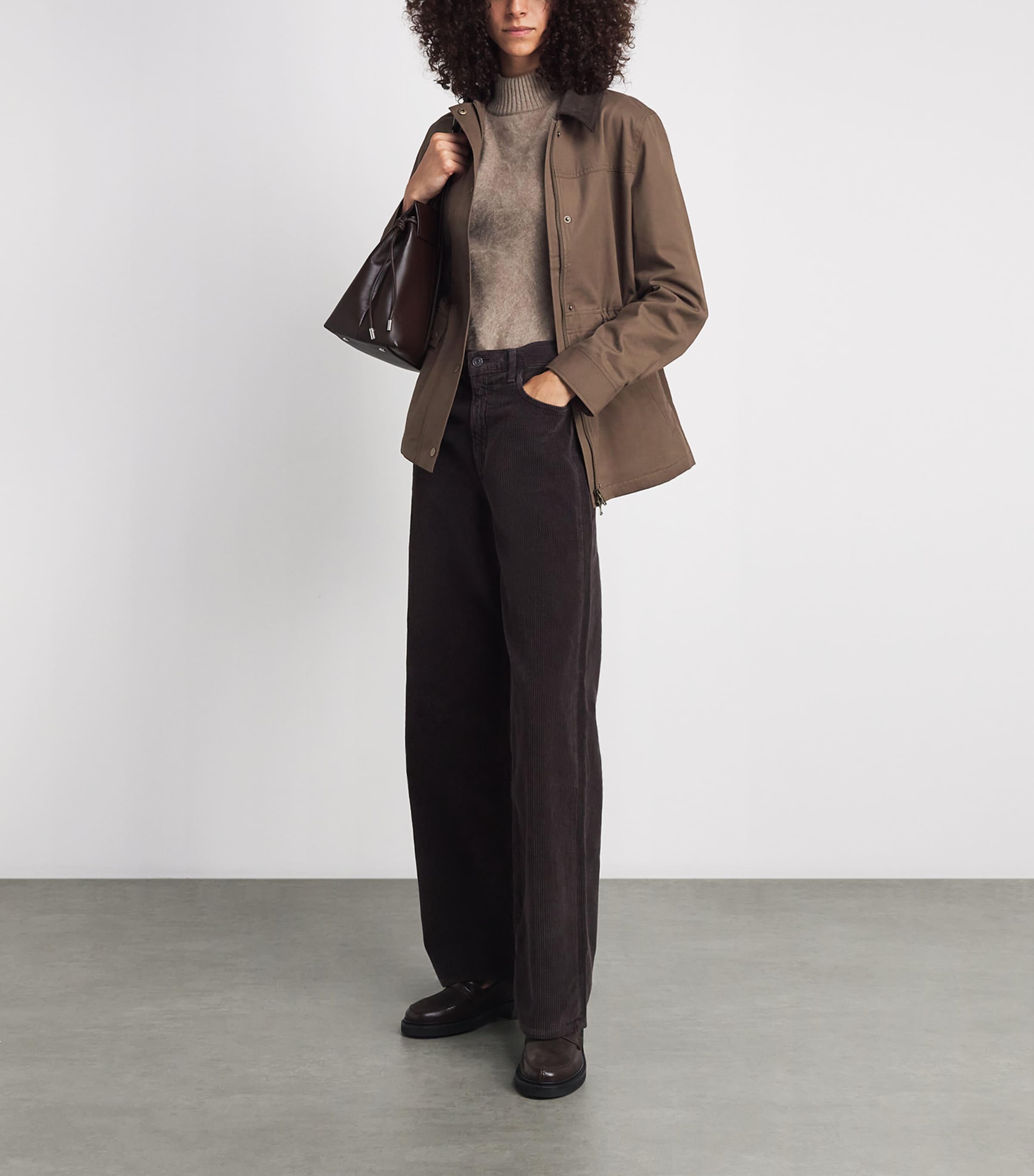 PAIGE Womens Cotton Horizon Jacket Brown Image 2