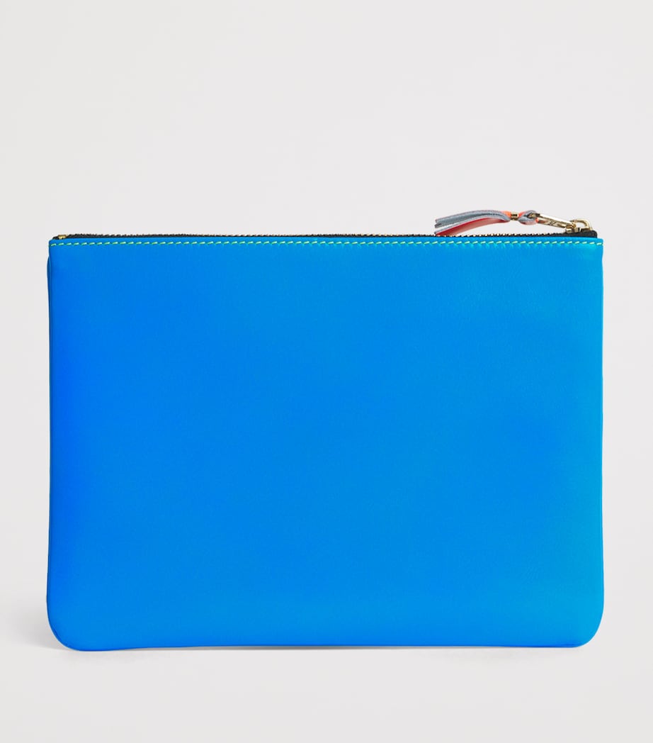 Large Leather Super Fluo Pouch BLUE/GREEN Image 2