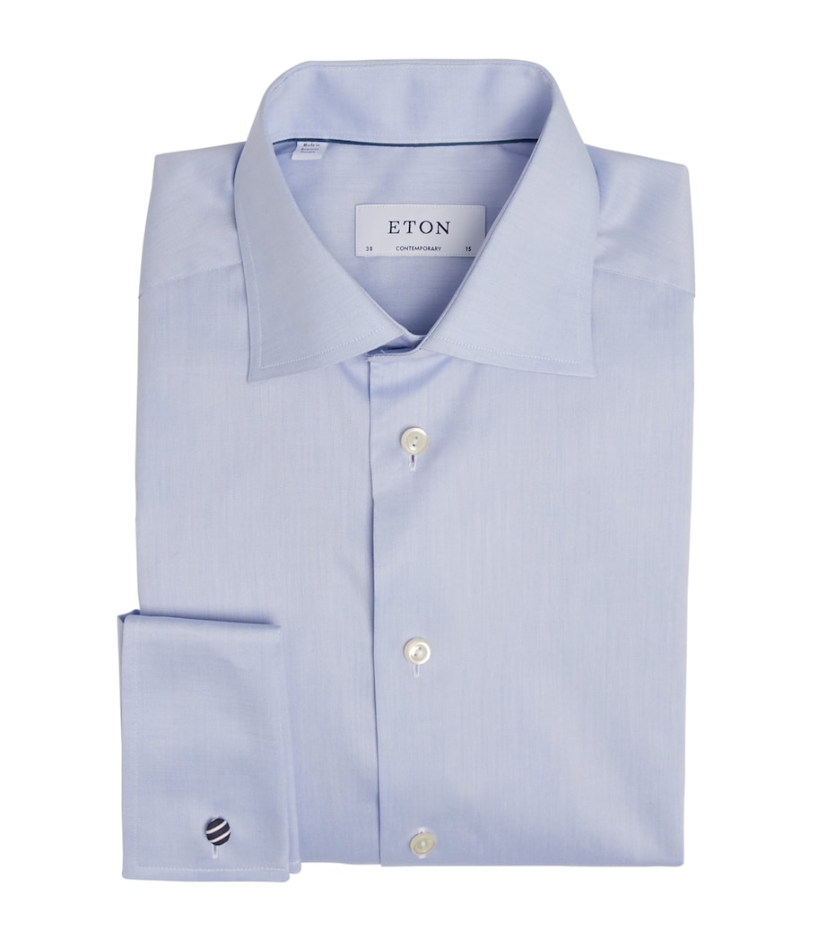 Signature Twill Contemporary Fit Shirt BLUE Image 1
