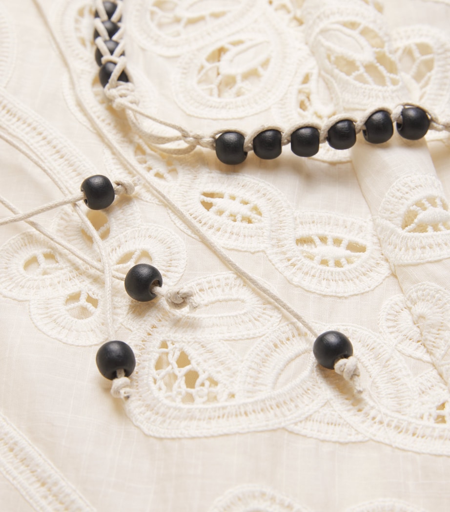 Cotton Rhiannon Embroidered Midi Skirt IVO IVORY Image 5