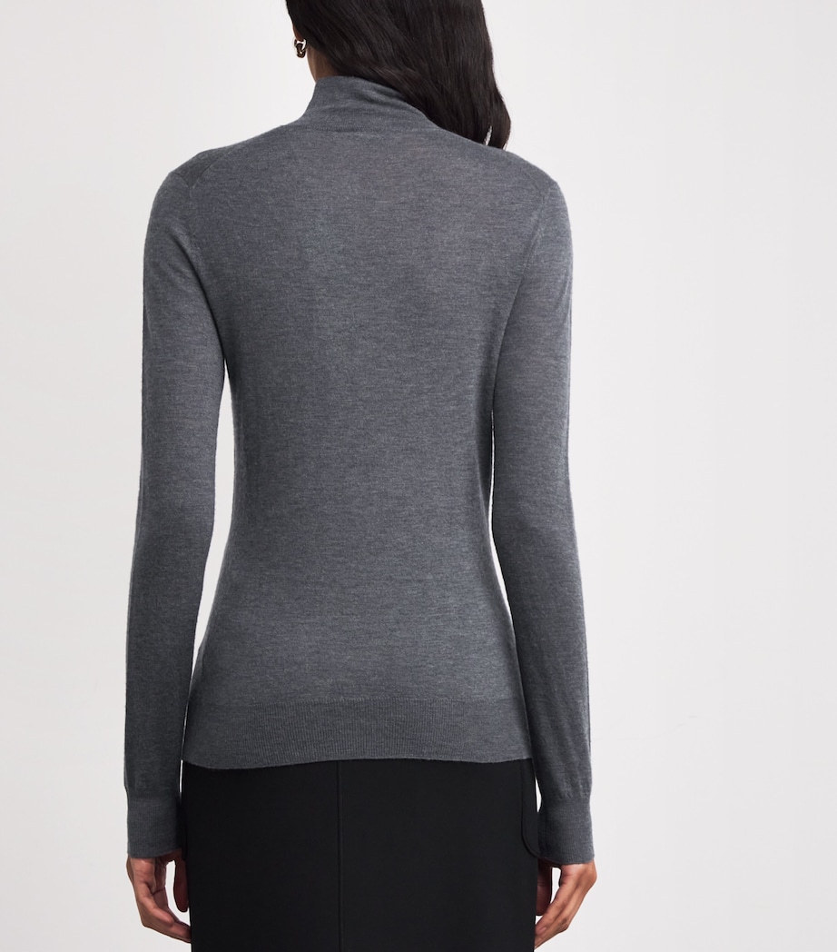 Cashmere Cashair High-Neck Sweater SMOKE Image 4