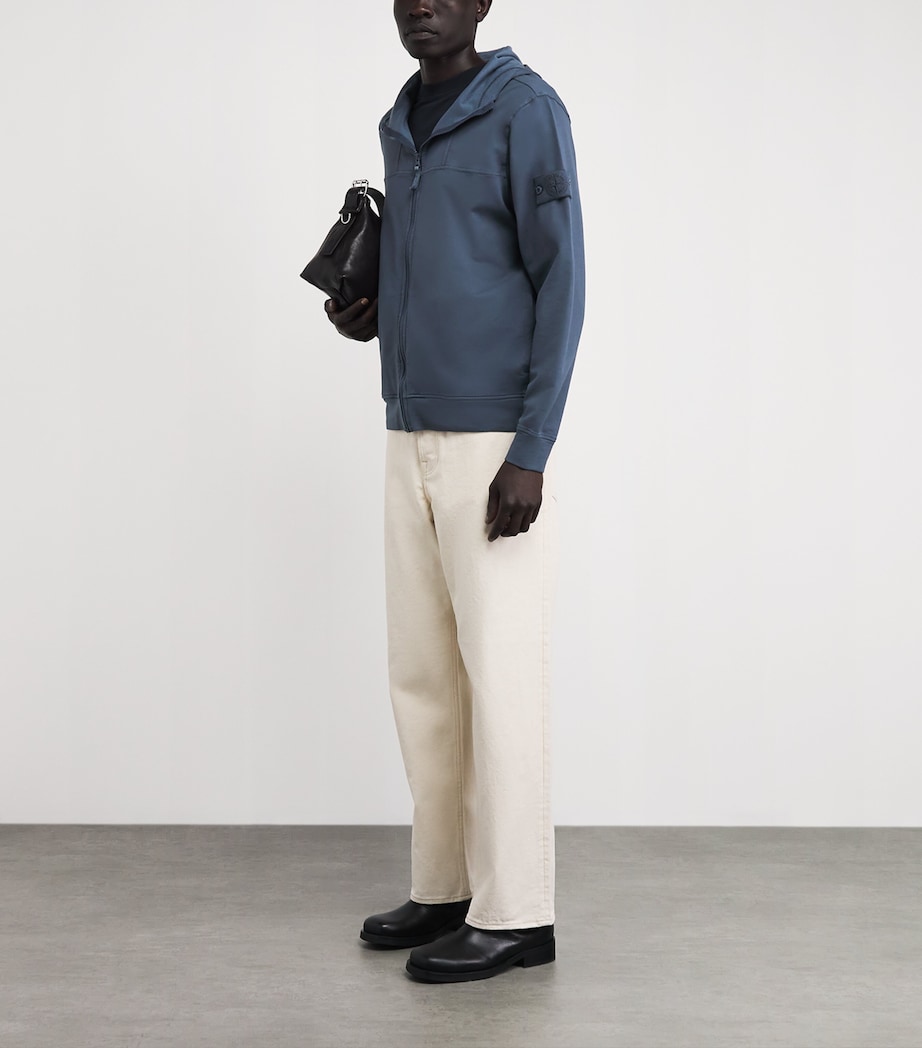 Stone Island Mens Cotton-Blend Ghost Zip-Up Hoodie Image 2