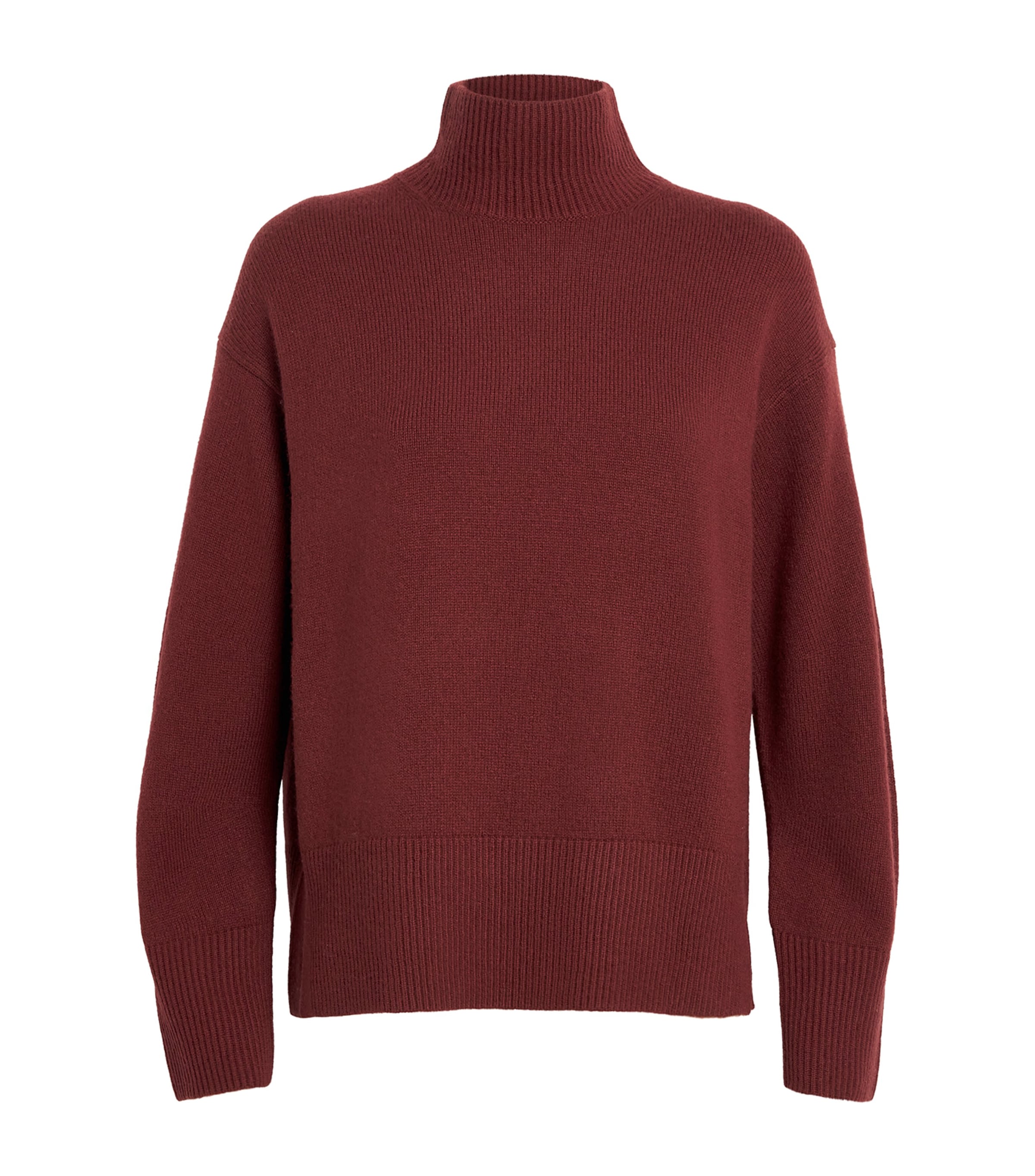 Vince Wool-cashmere Rollneck Sweater In Red