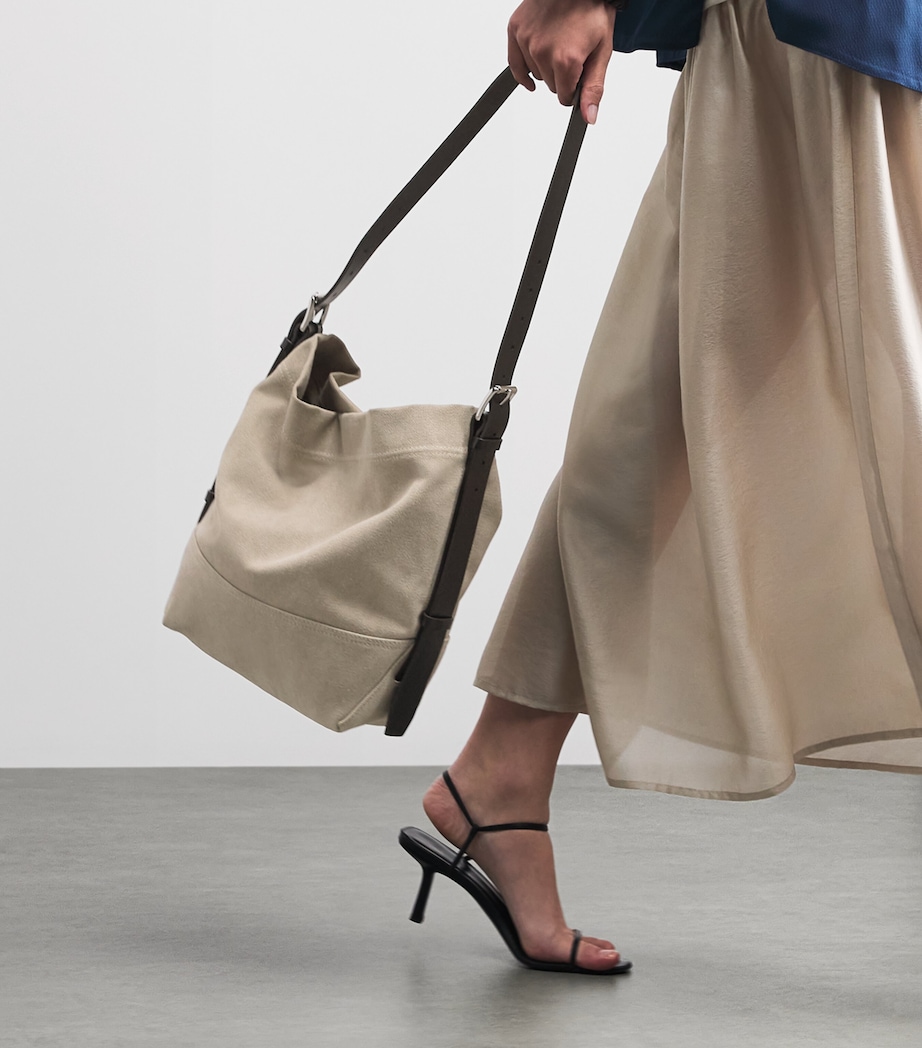 Lemaire Small Canvas Belted Tote Bag Dark Linen Image 6