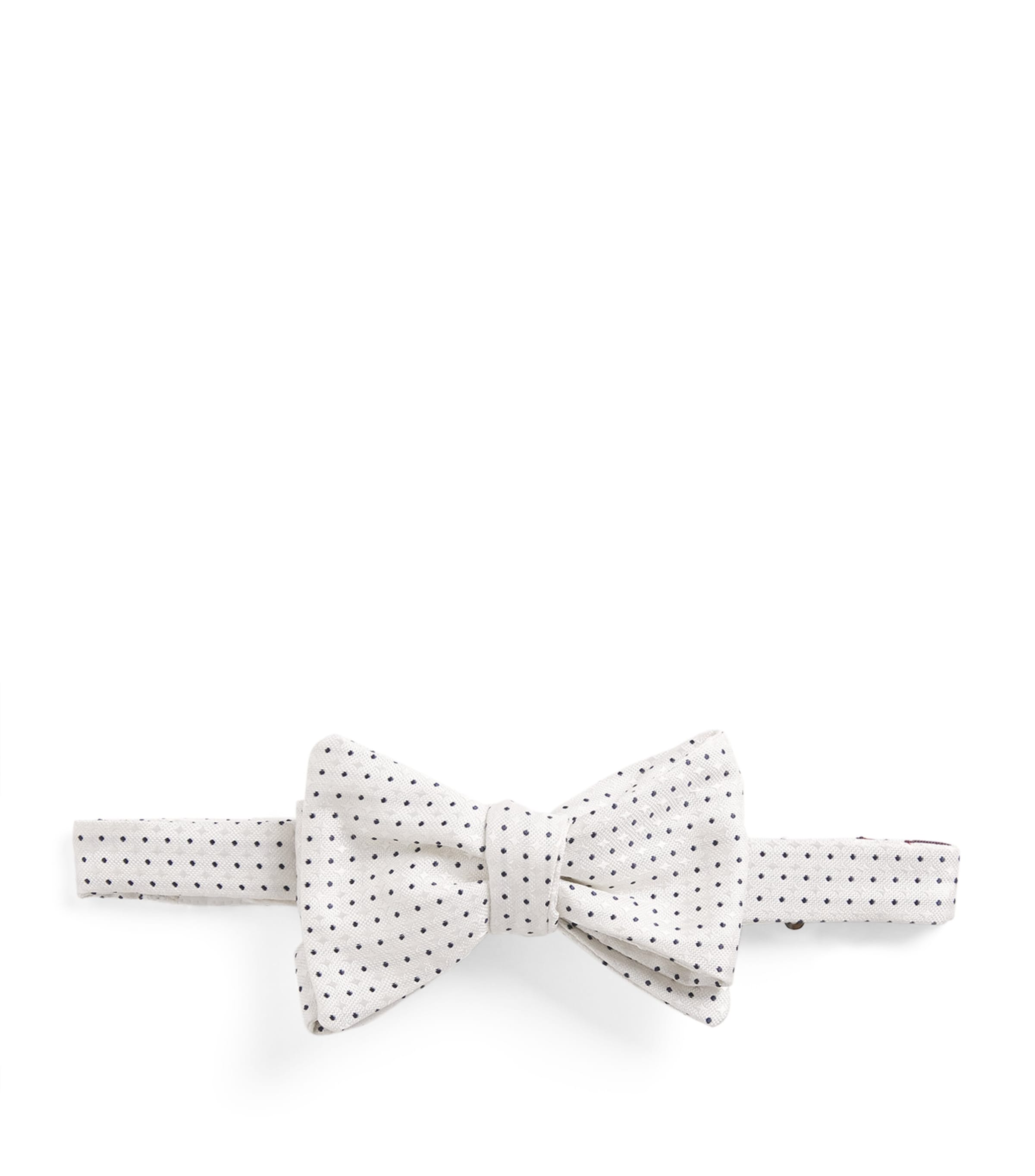 Isaia Silk Tuxedo Bow Tie In White