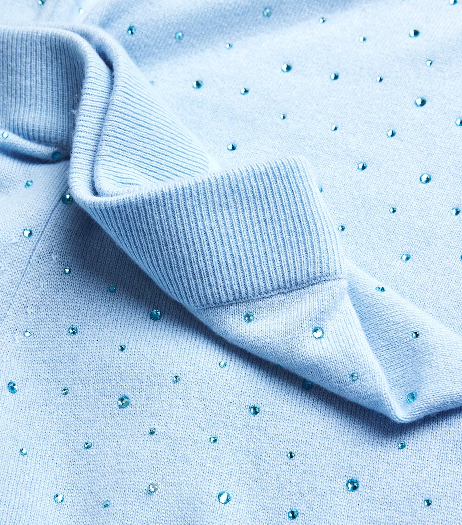 Wool-Cashmere Crystal-Embellished Trousers 11 BLUE Image 5