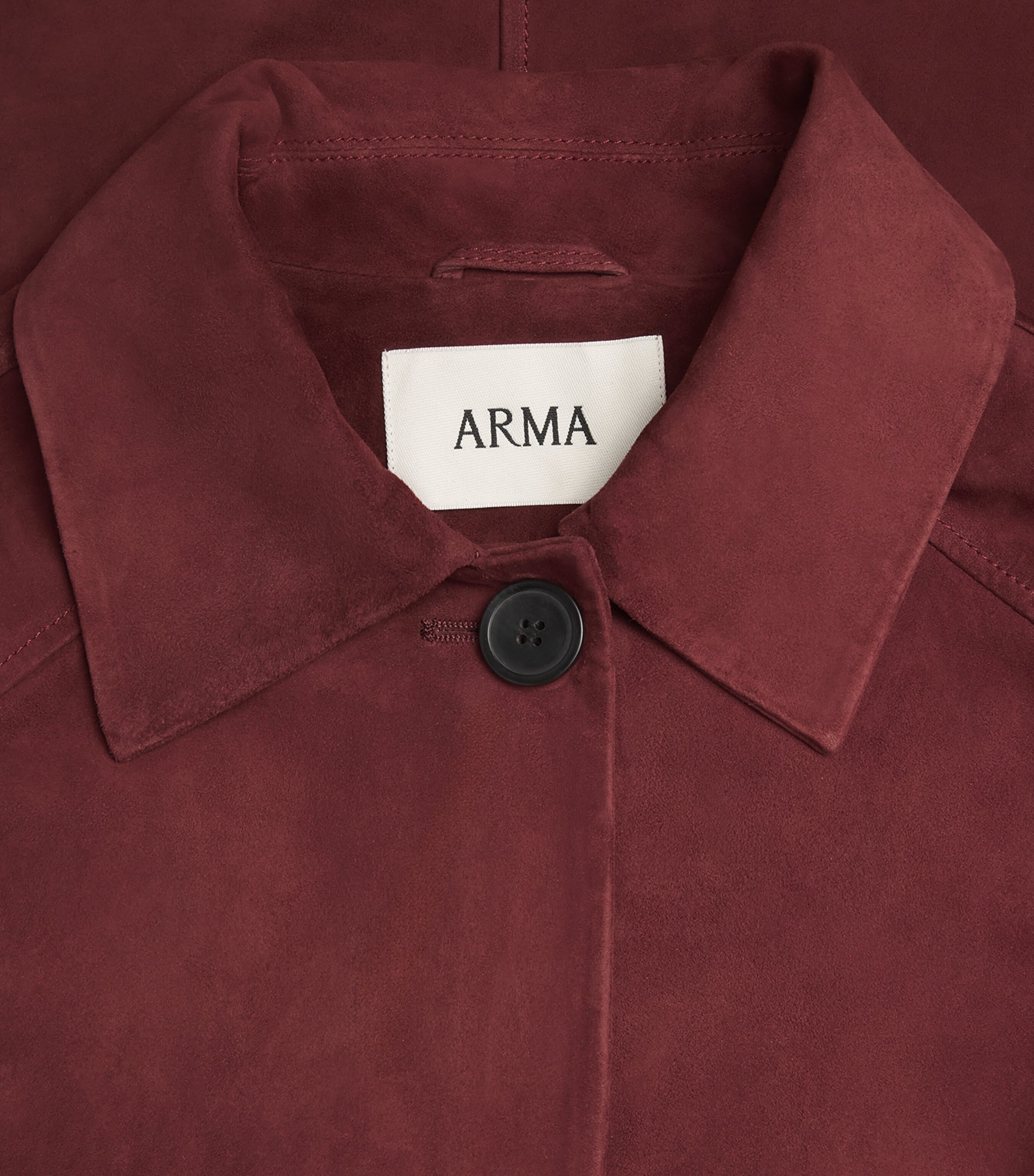 Arma Womens Suede Judy Trench Coat Mahogany Image 6