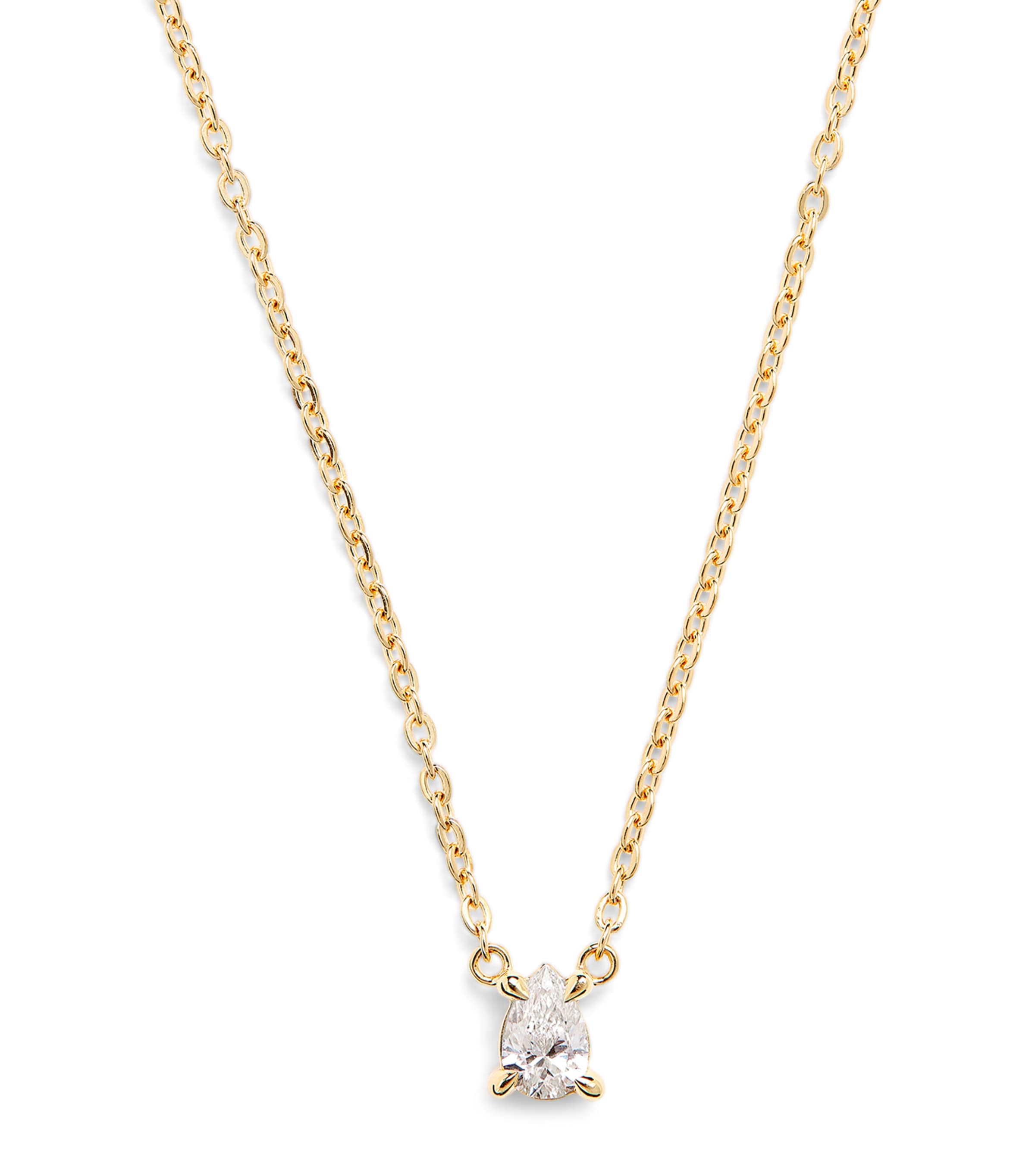Harrods Yellow Gold And Diamond Pendant Necklace In Gold