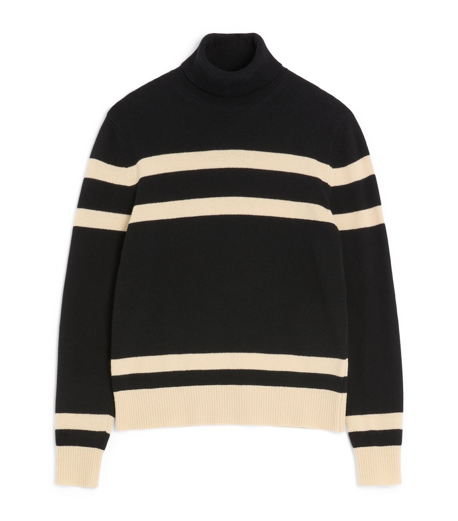 Virgin Wool Stripe Rollneck Sweater 9RA Image 1
