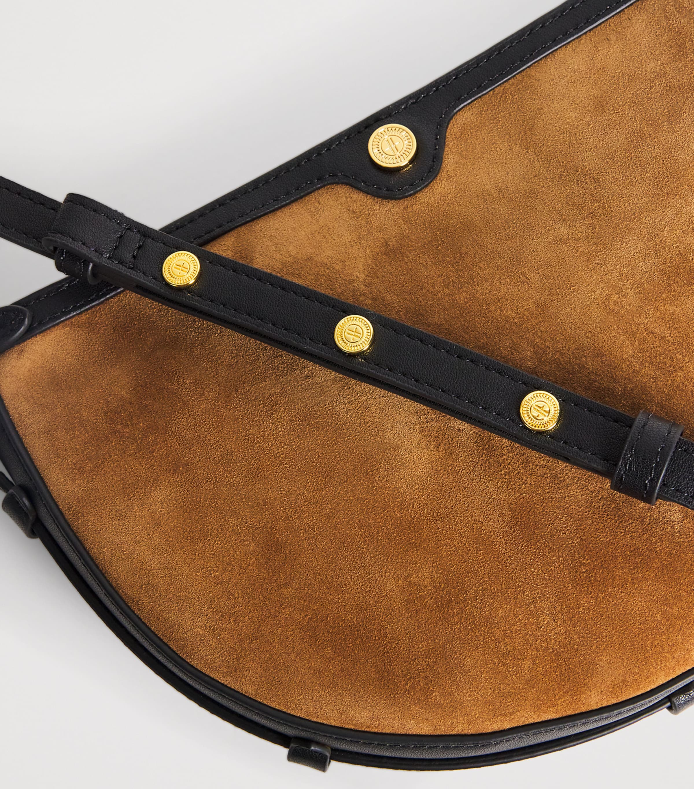 Suede Cross-Body Bag BROWN Image 6