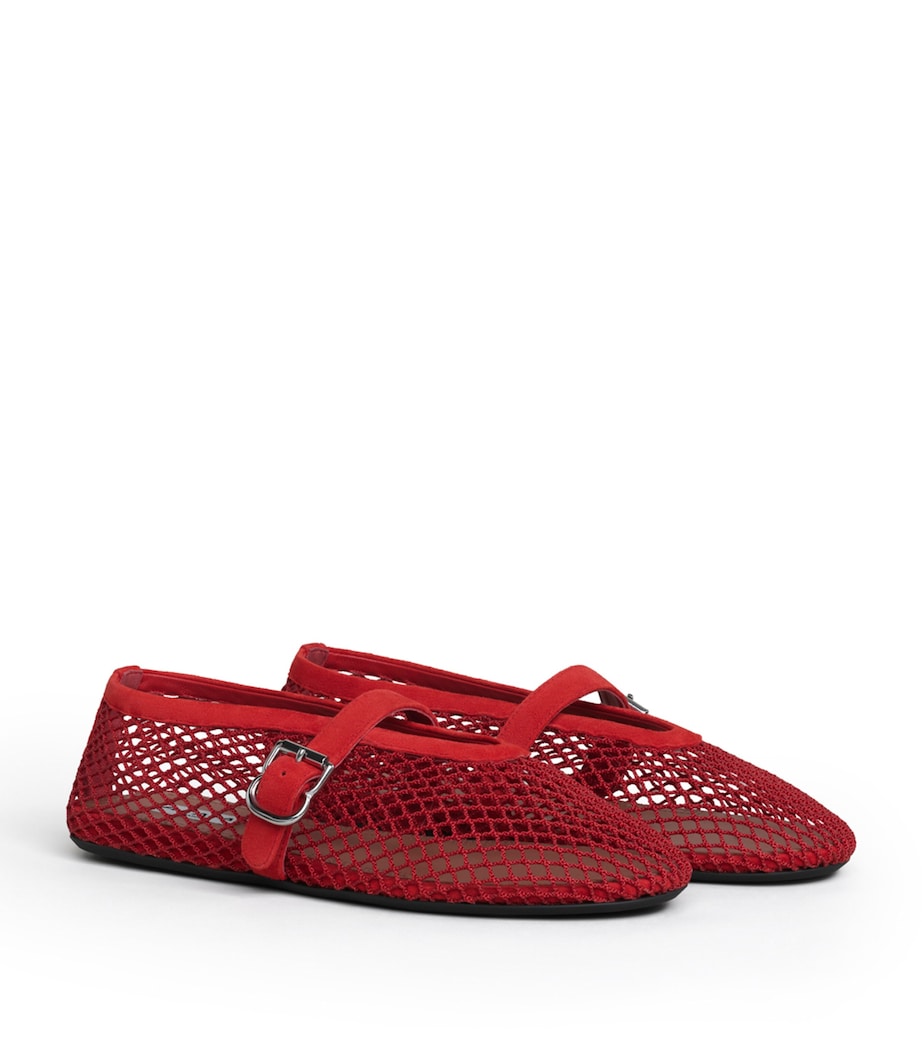 Alaïa Mesh Ballet Flats Orange Brule Image 3