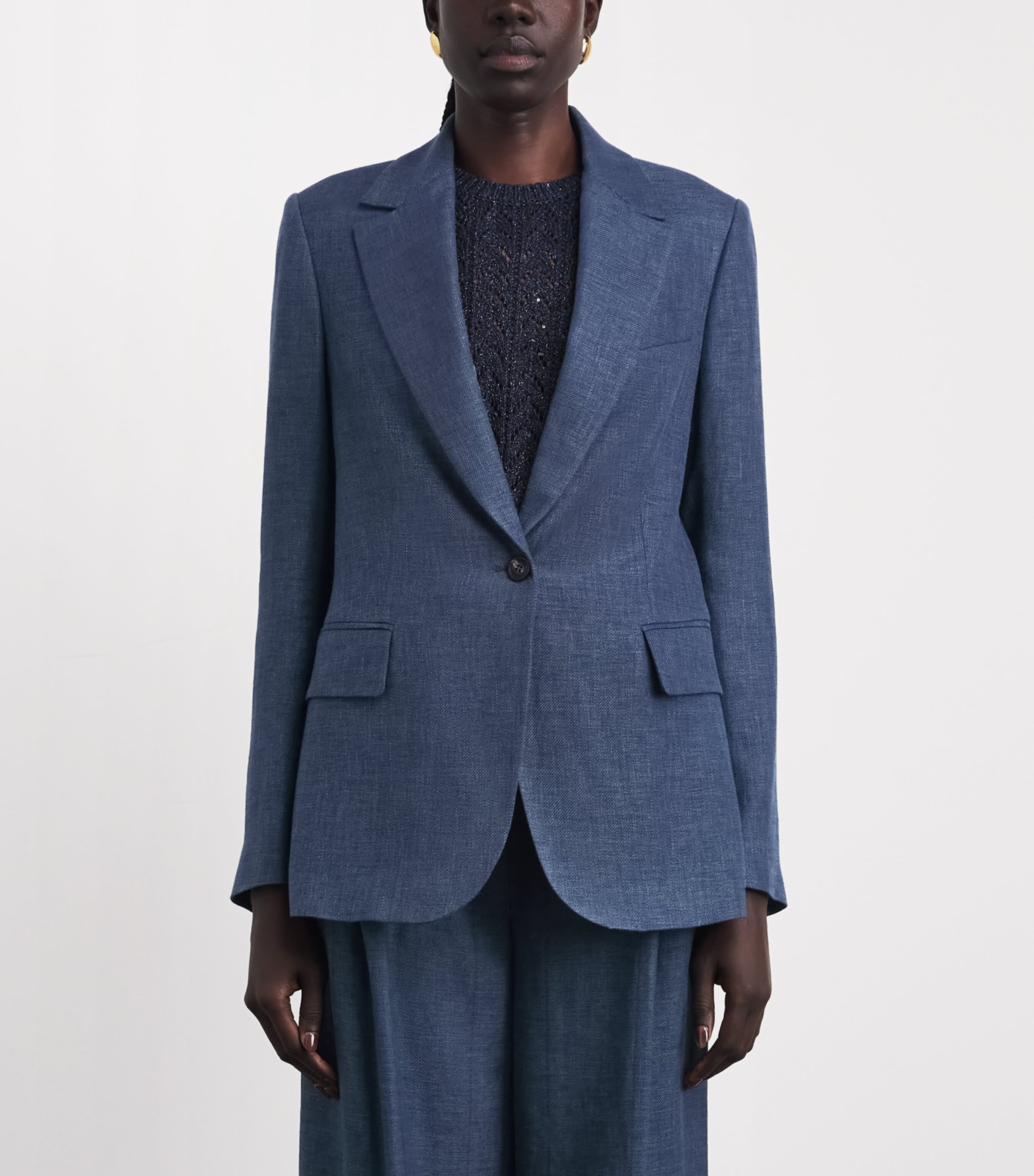 Eleventy Linen-wool-silk-blend Blazer In Multi