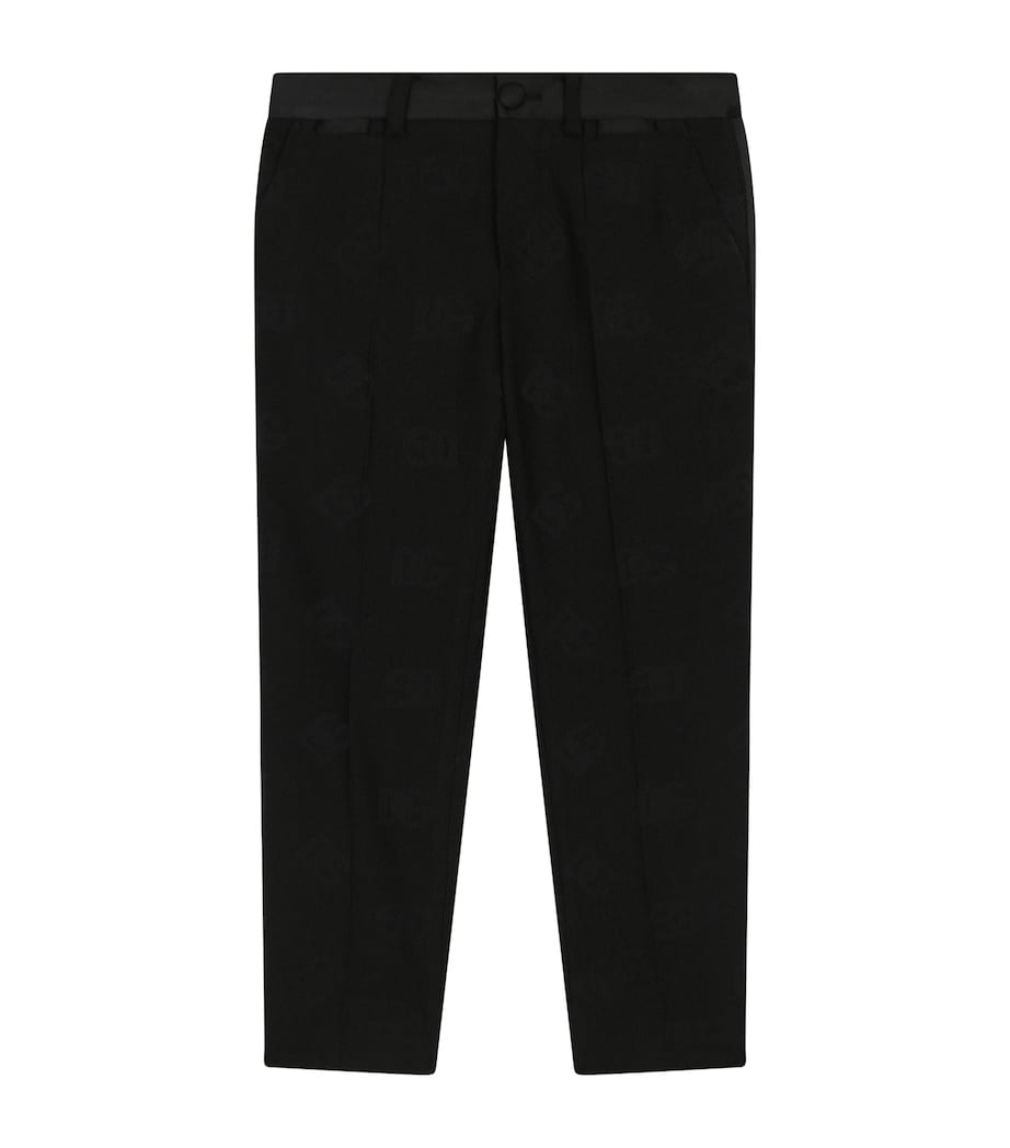 Wool Jacquard Logo Trousers (2-6 Years) N0000-BLACK Image 1