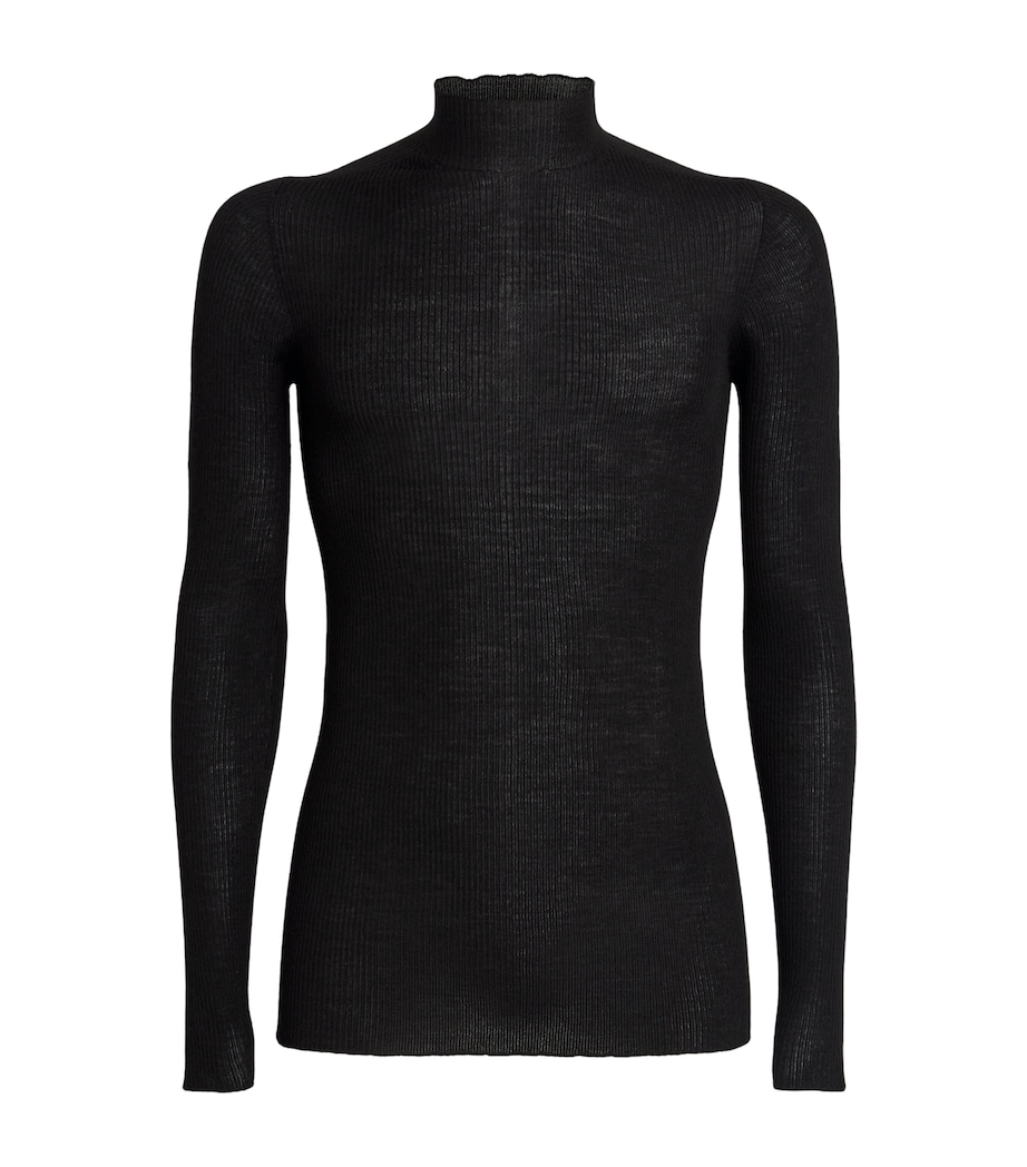 Virgin Wool Ribbed Lupetto Sweater BLACK/ 09 Image 1