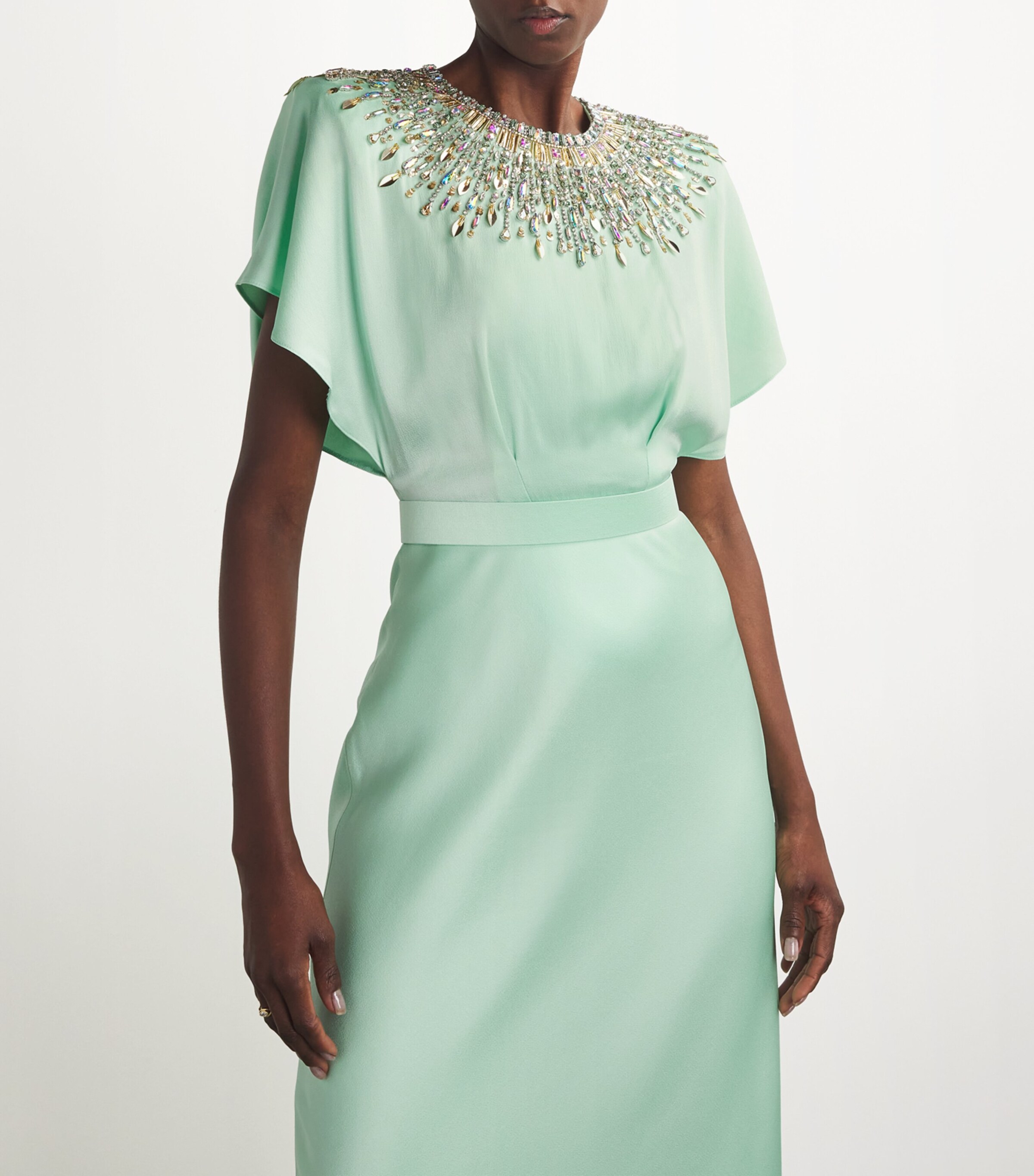 Jenny Packham Green Satin Embellished Palladium Gown | Harrods US