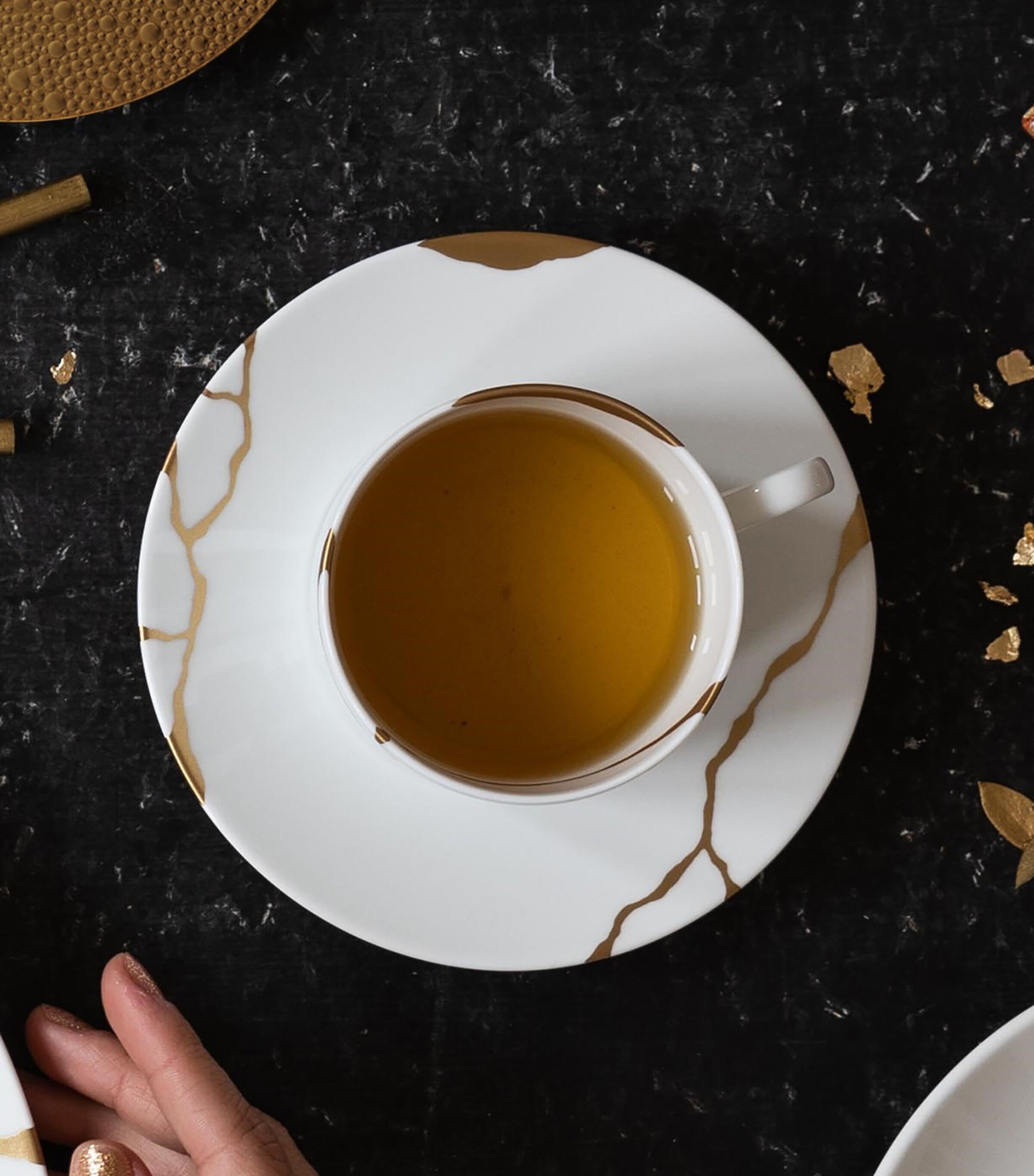 Kintsugi Breakfast Cups and Saucers (Set of 2) OR Image 3