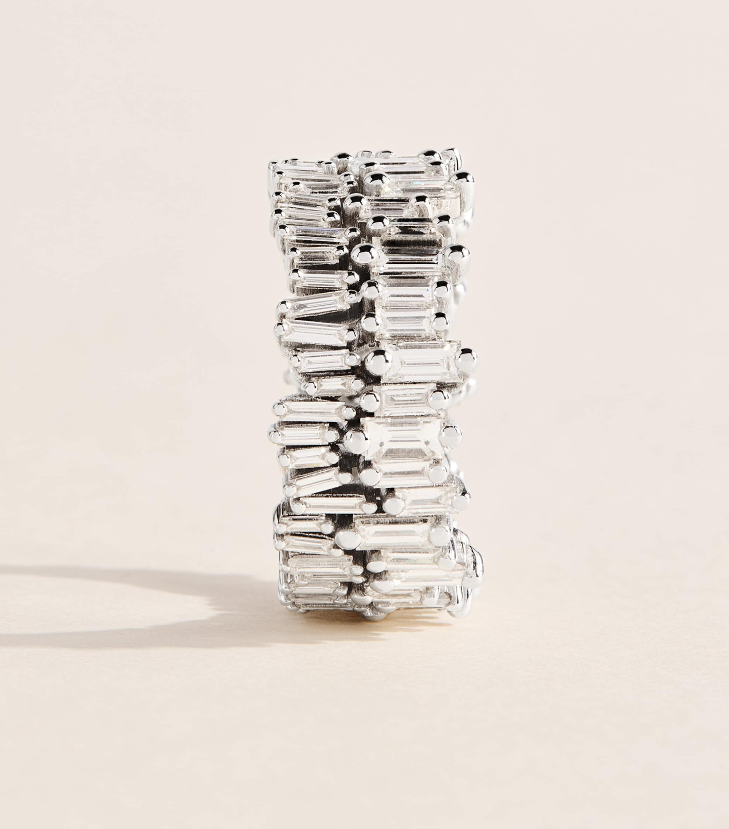 Suzanne Kalan White Gold and Diamond Classic Short Stack Eternity Ring Wg/wd Image 4