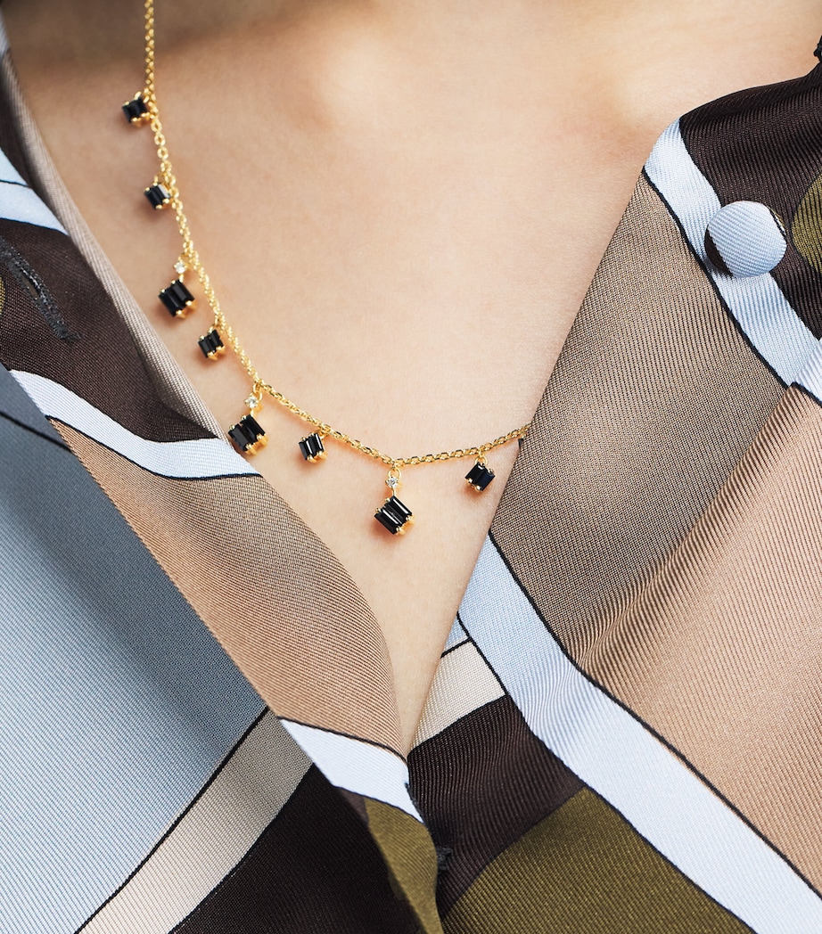 Suzanne Kalan Yellow Gold, Diamond and Sapphire Bold Cascade Necklace Yg/bs Image 2