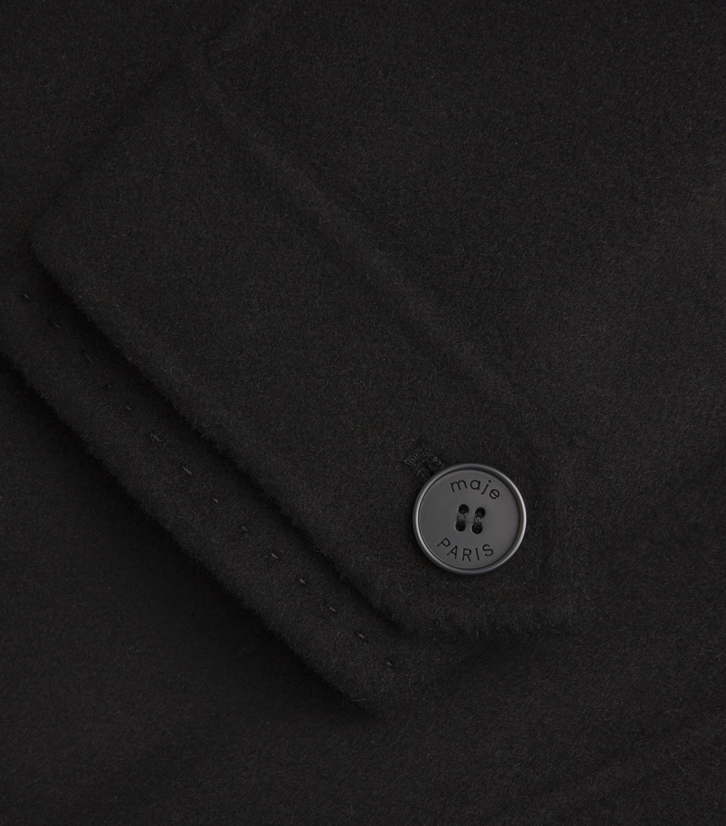 Wool-Blend Double-Faced Coat BLACK Image 5