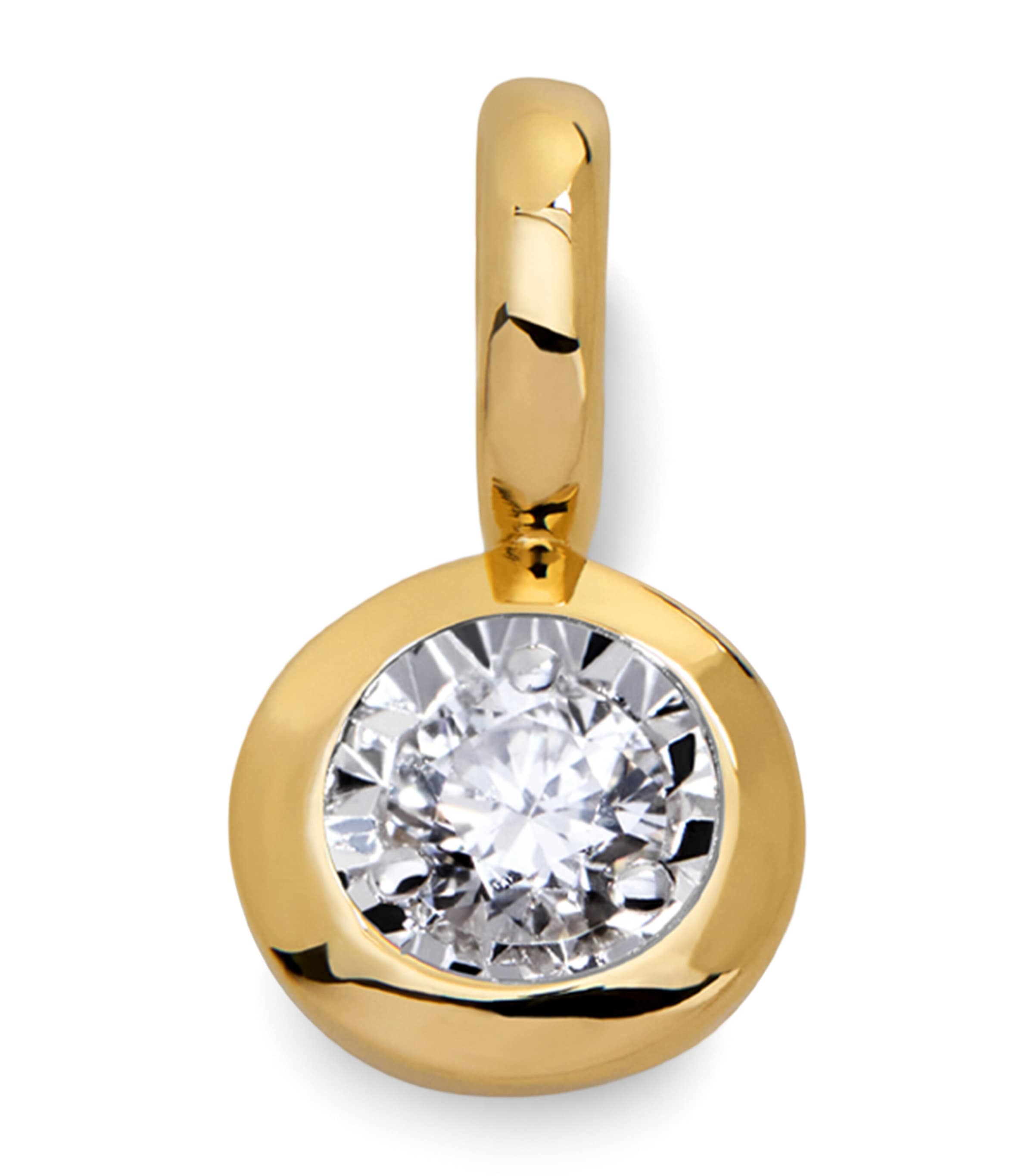 Monica Vinader Gold Vermeil and Diamond Solitaire Charm Gold Vermeil Image 1