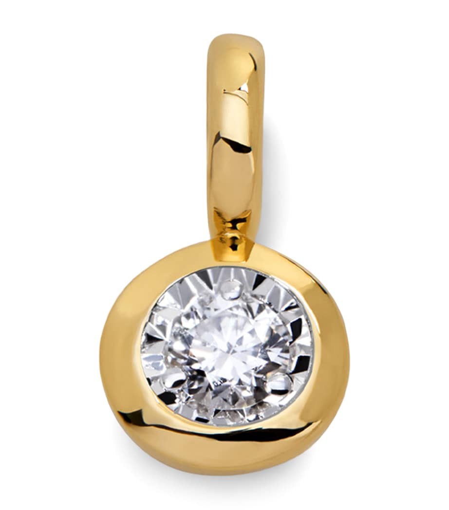 Monica Vinader Gold Vermeil and Diamond Solitaire Charm Gold Vermeil Image 1