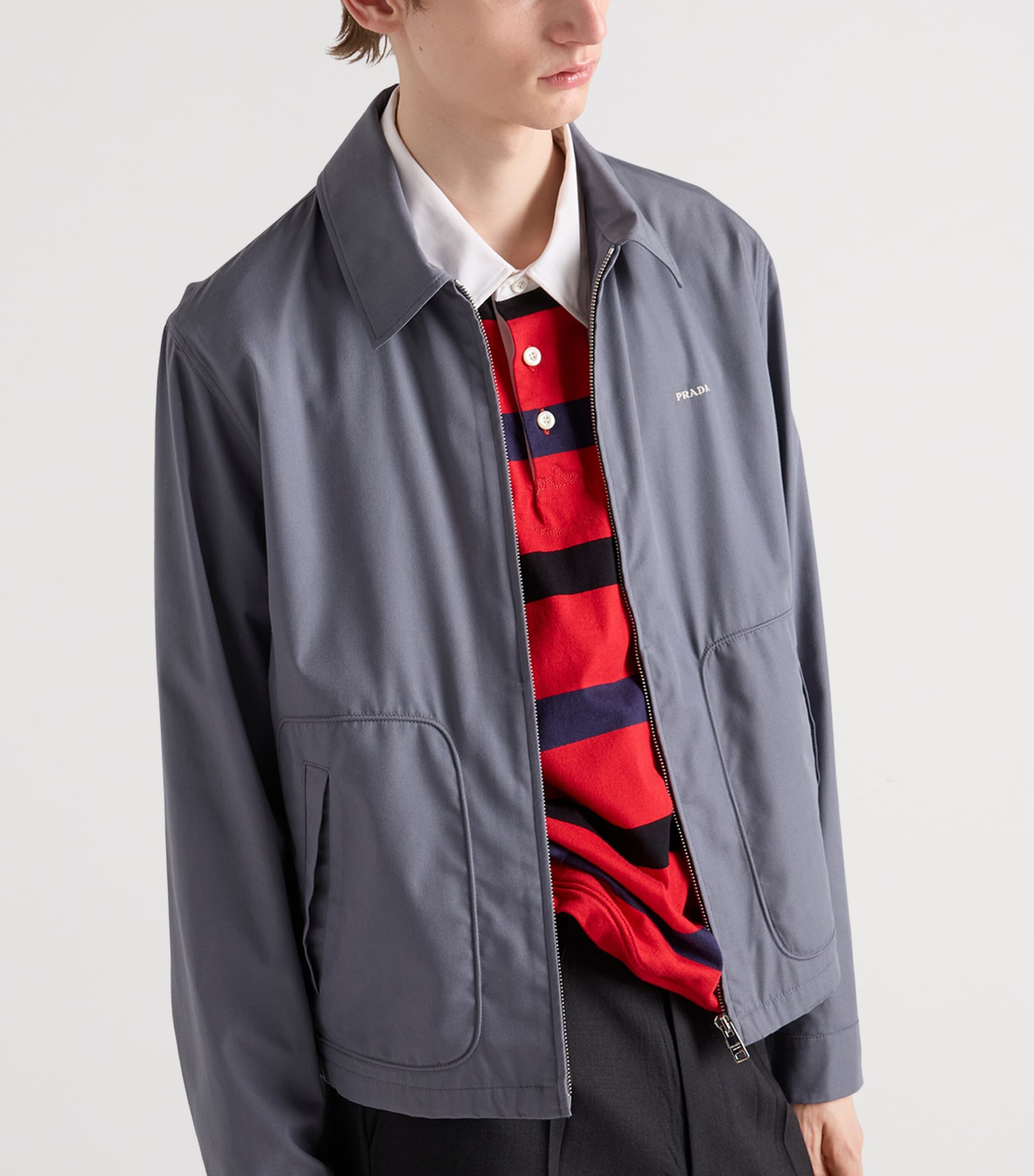 Prada Mens Technical Cotton Zip-Up Blouson Jacket Image 4