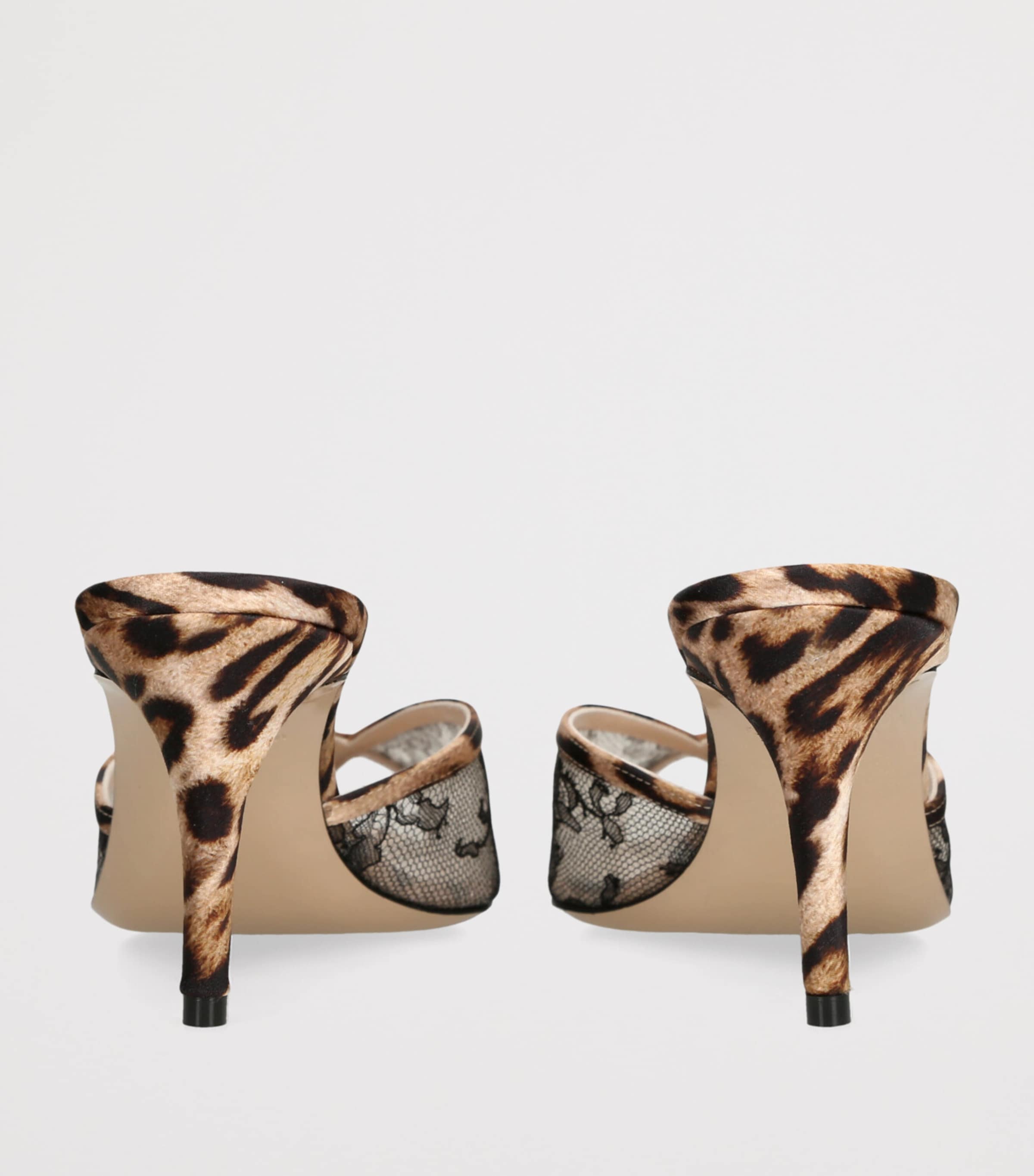 Andrea Wazen Lace Leopard Print Katy Heeled Mules 75 Black/comb Image 4