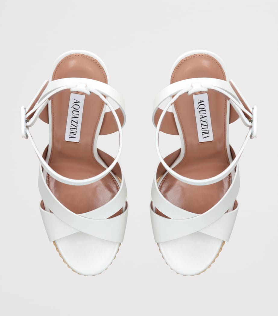 Leather Sunseeker Plateau Platform Sandals 140 WHITE Image 4