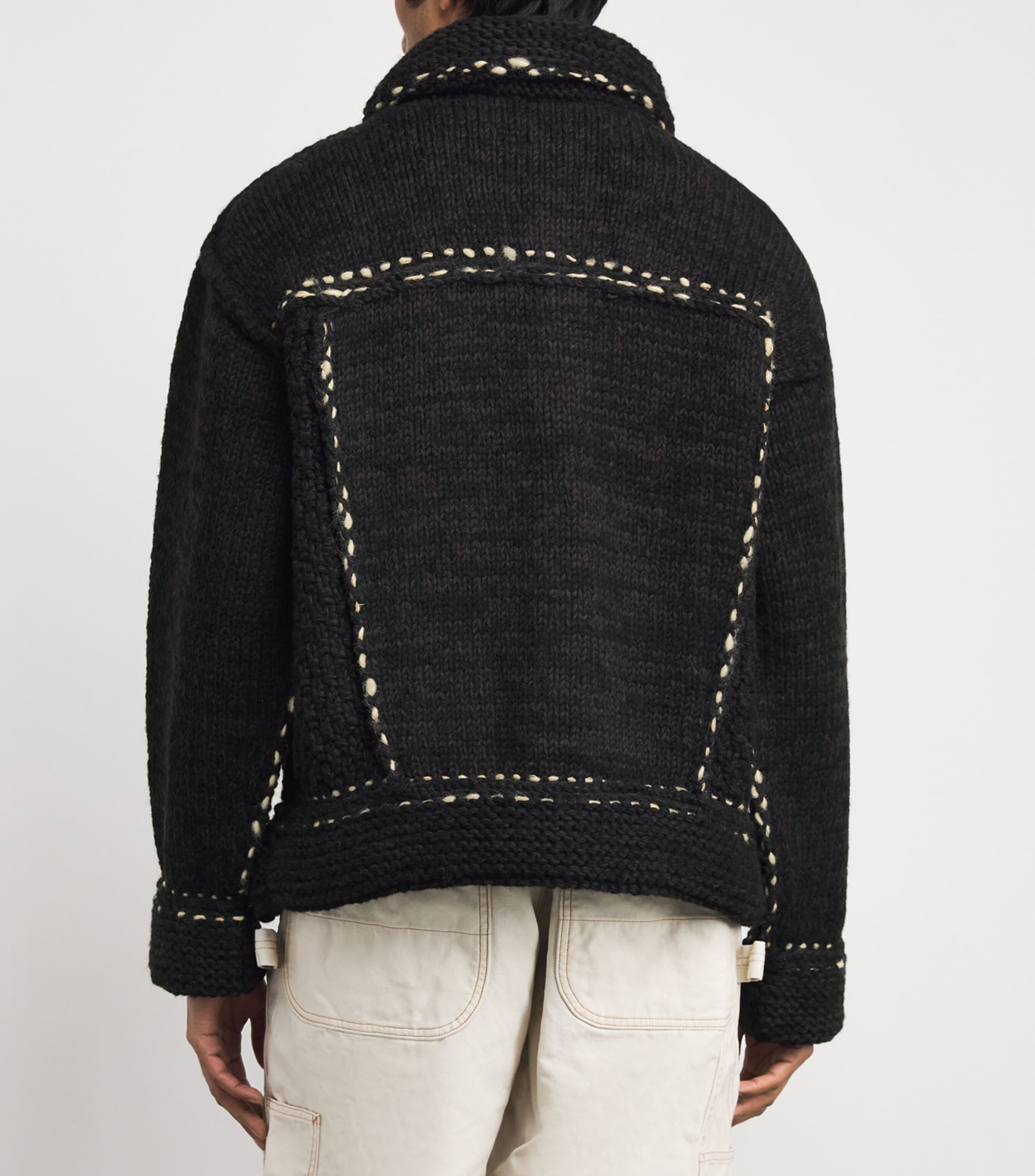 Wool Knitted Jacket BLACK Image 5