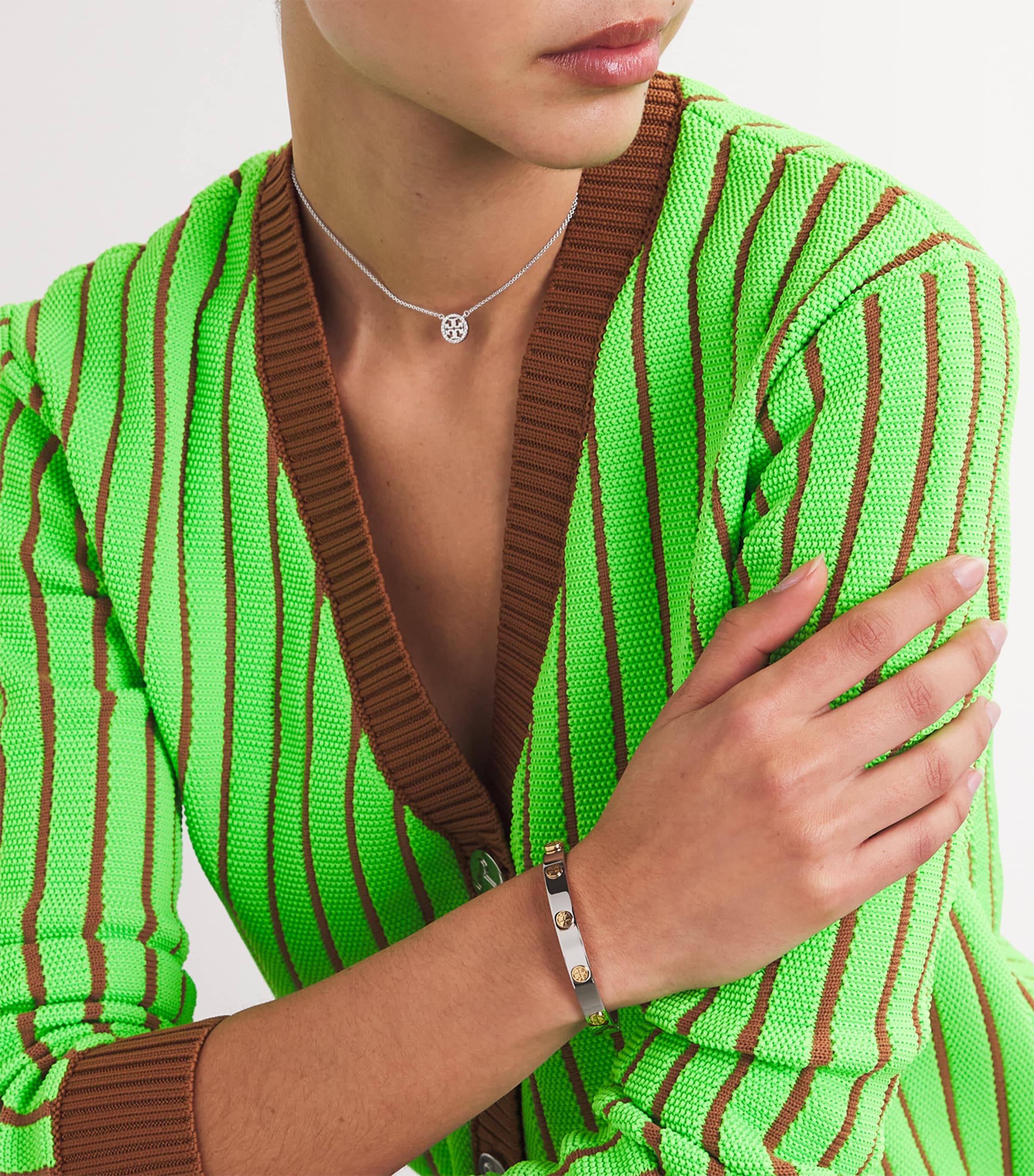 Miller Pavé Pendant Necklace TORY SLVR / CRSTL Image 4