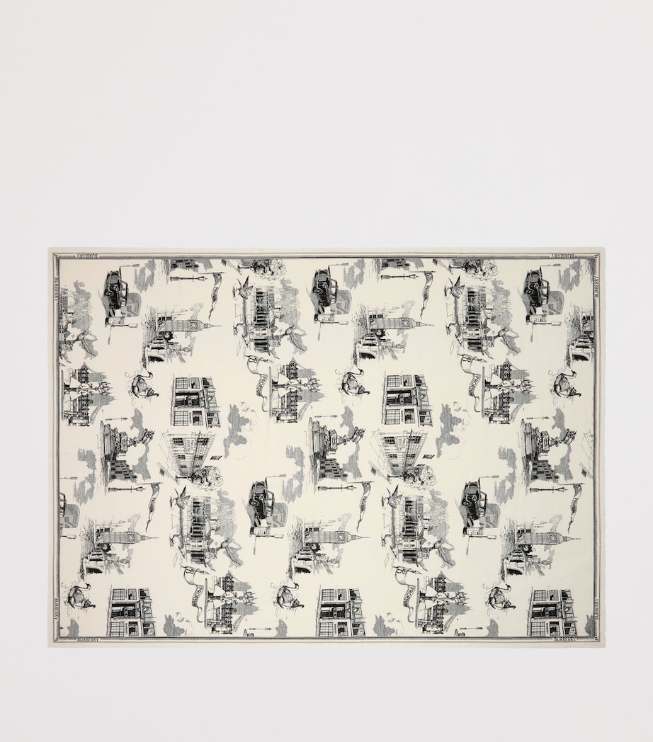 Silk-Wool London Landmarks Scarf MONOCHROME Image 6