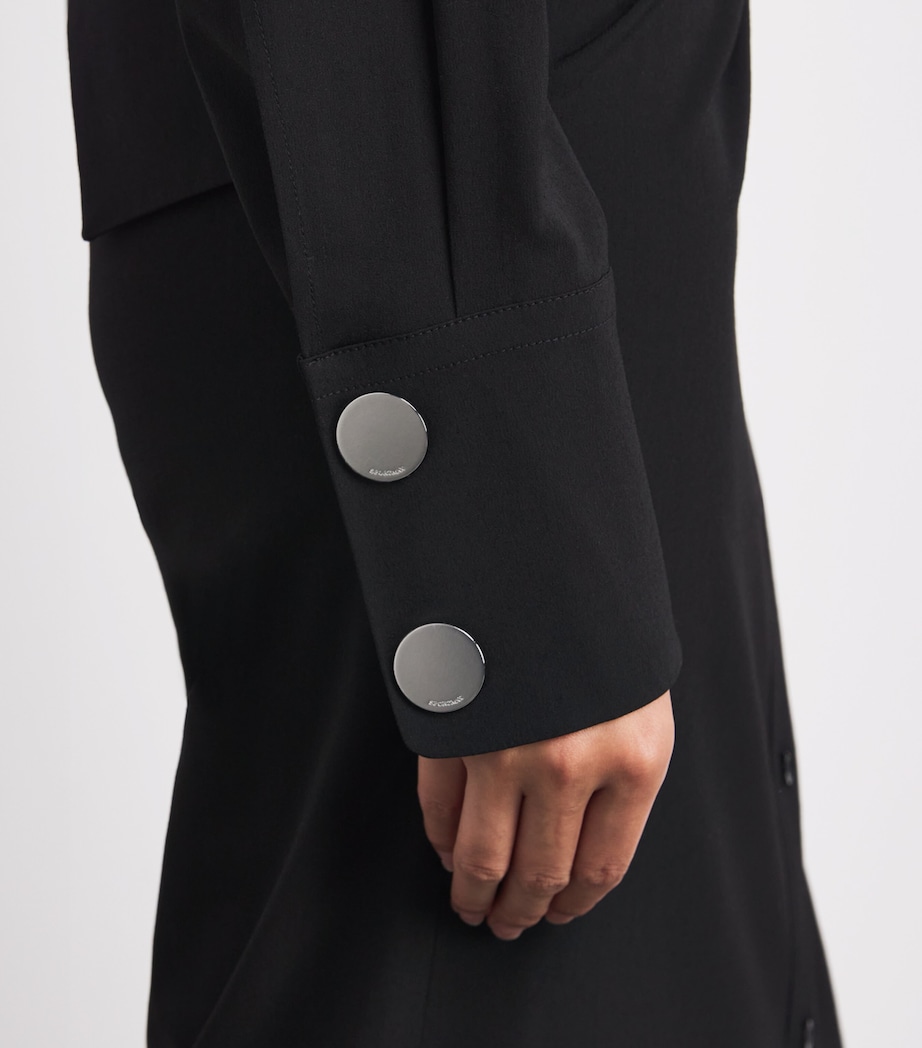 Ruched Midi Shirt Dress 003 BLACK Image 4